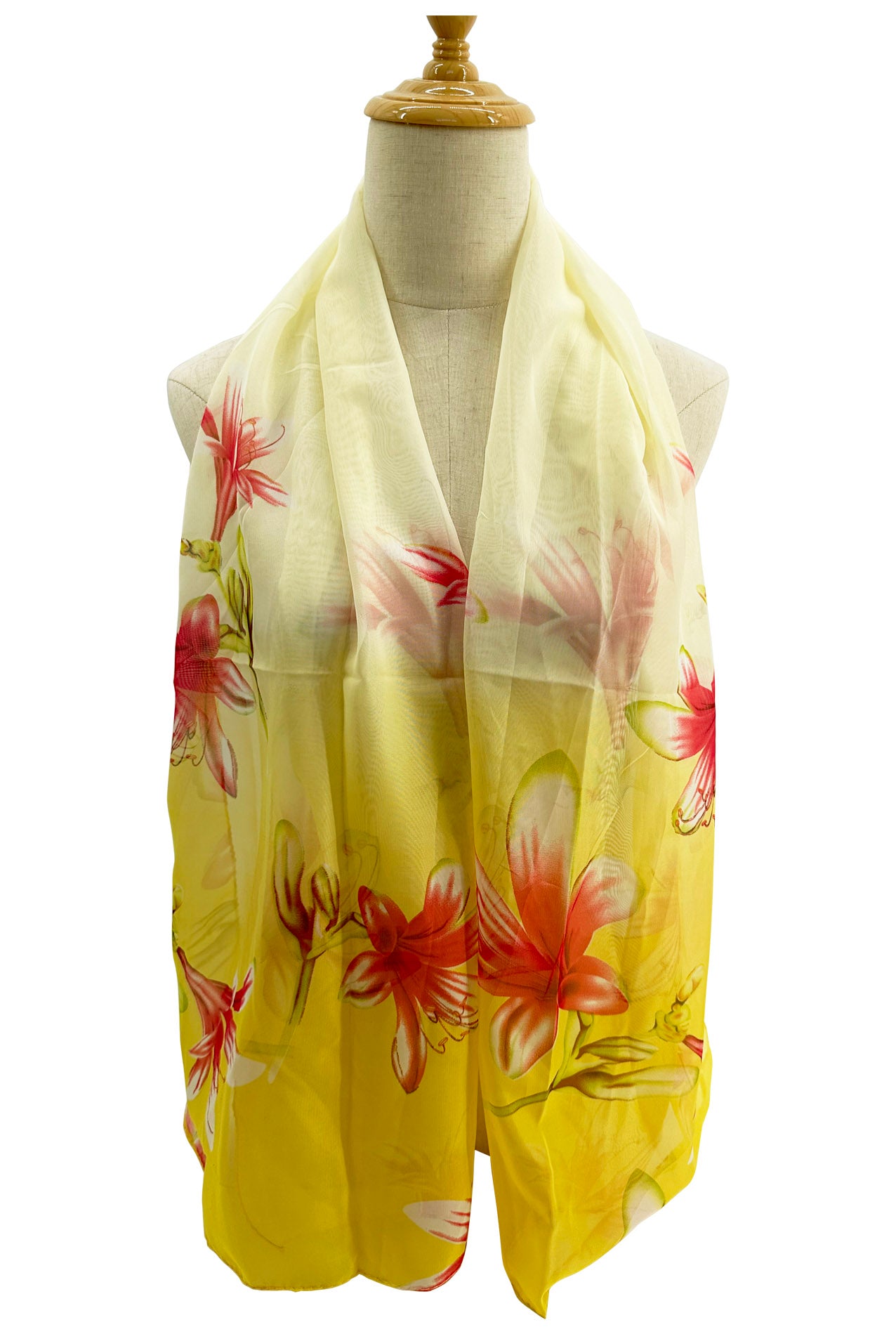 SF2333-829 Soft Magnolia Print Chiffon Scarf