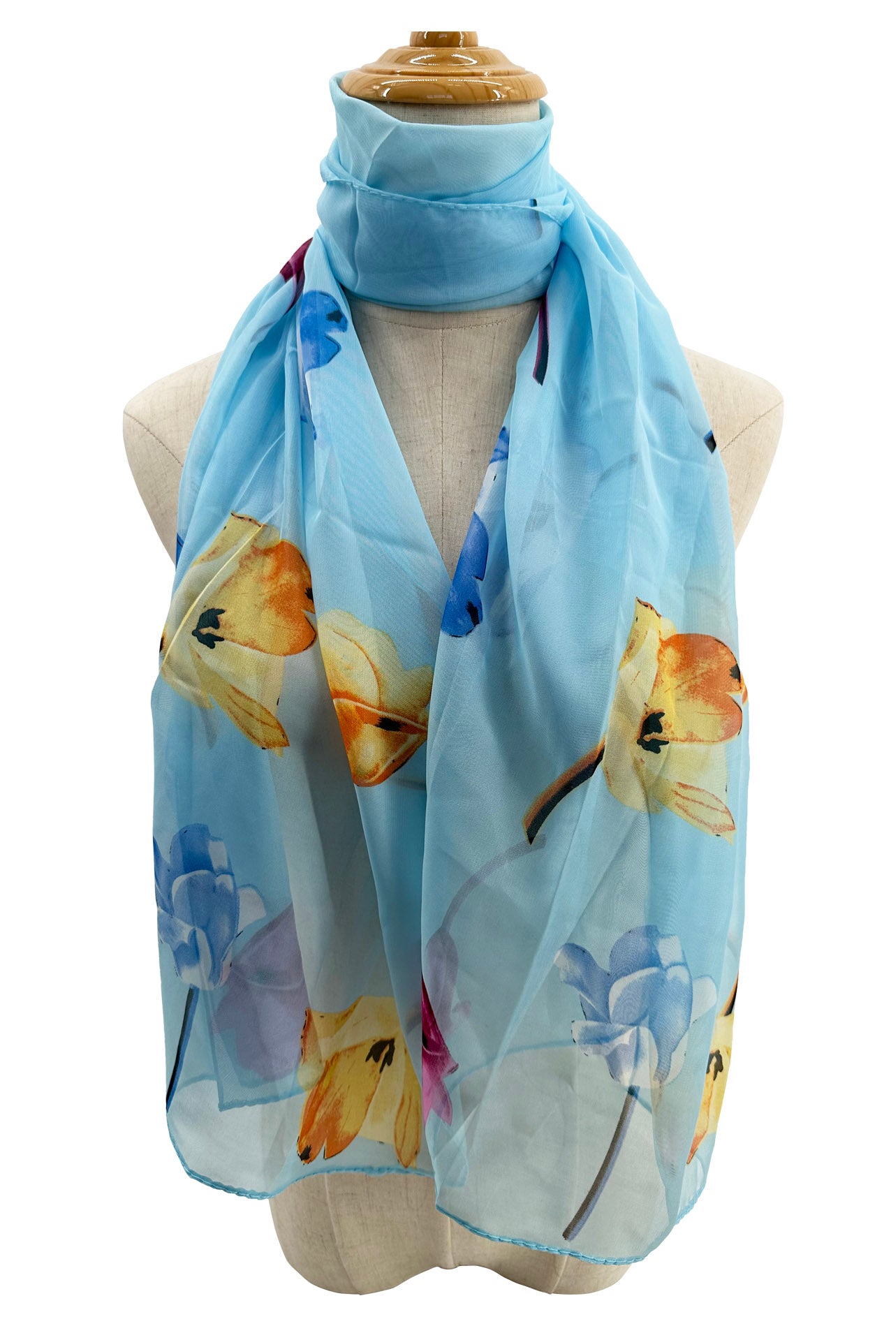 SF2333-830 Colourful Flowers Print Chiffon Scarf