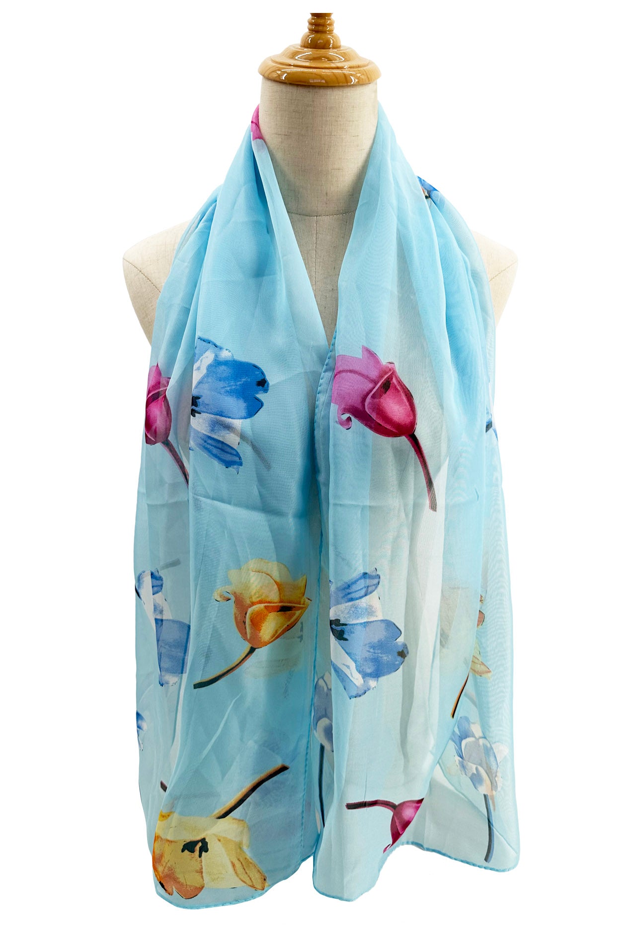 SF2333-830 Colourful Flowers Print Chiffon Scarf