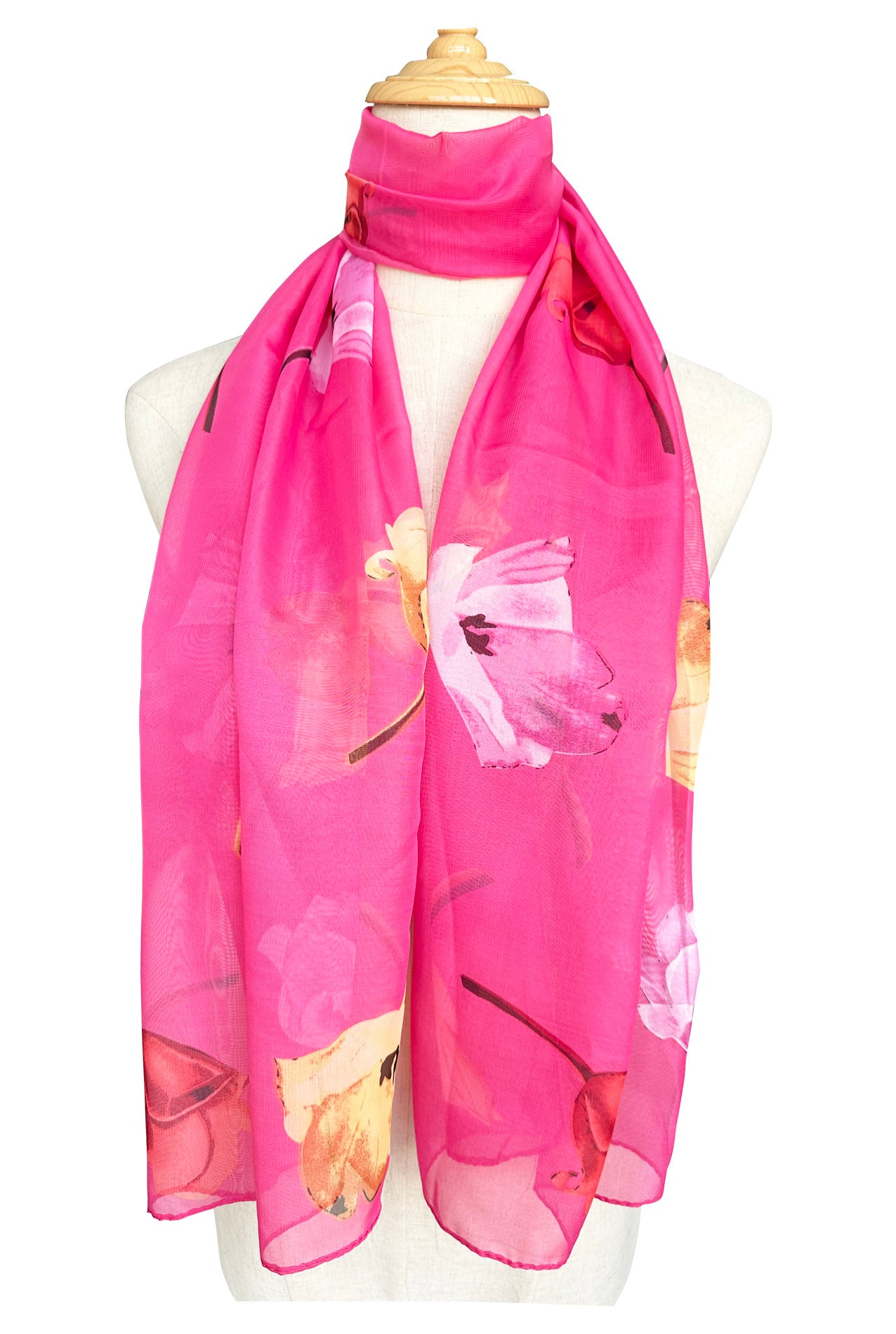 SF2333-830 Colourful Flowers Print Chiffon Scarf