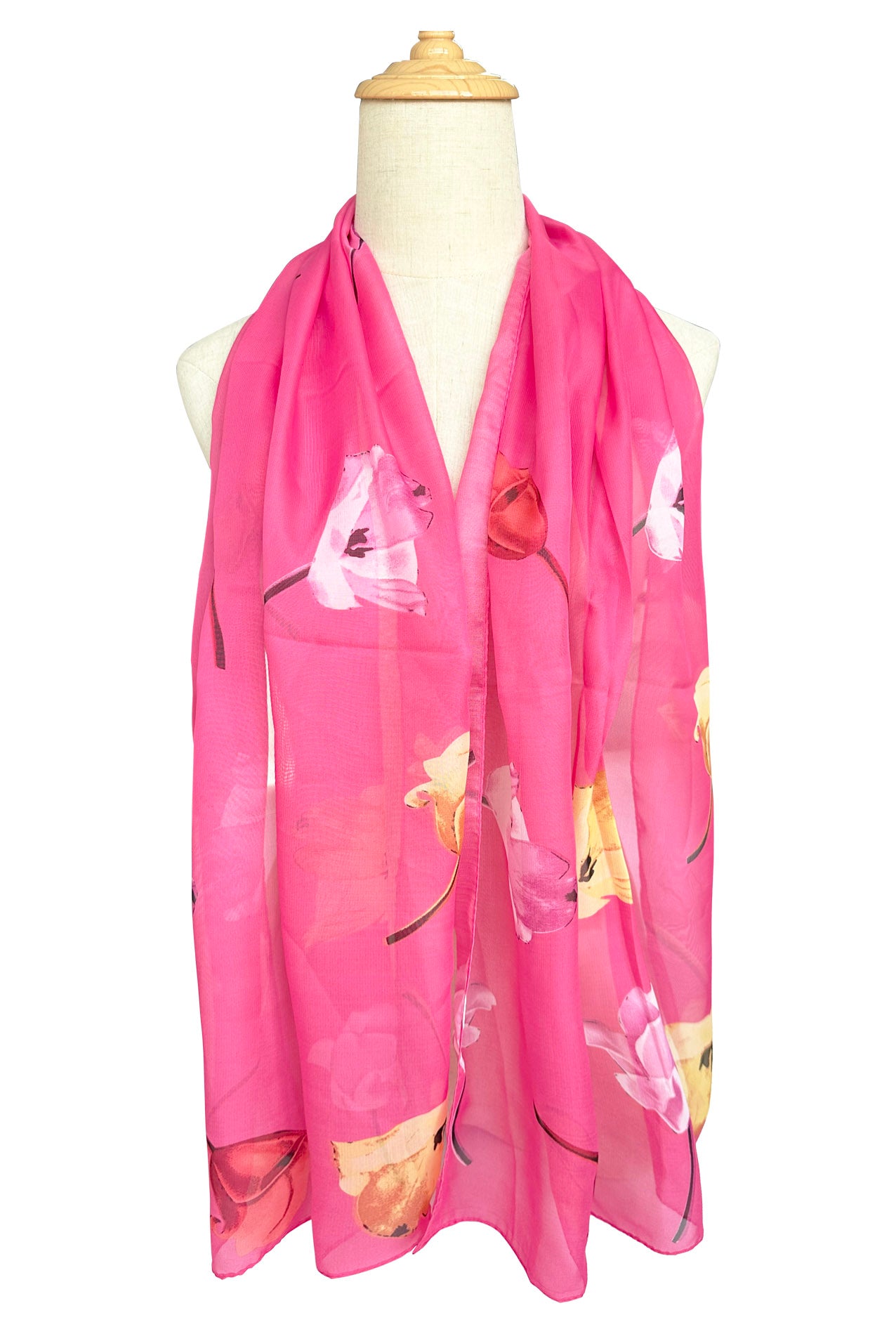 SF2333-830 Colourful Flowers Print Chiffon Scarf