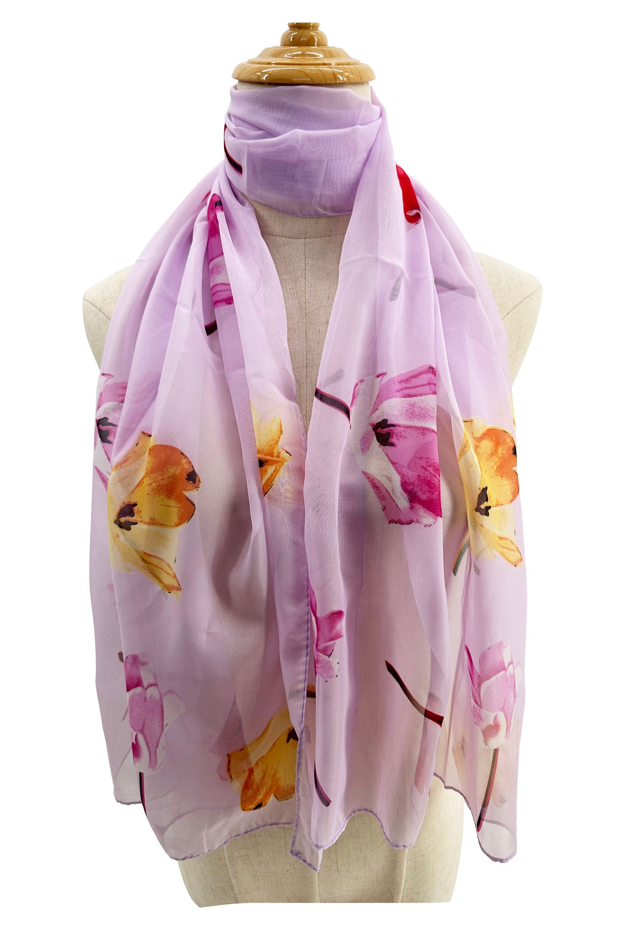 SF2333-830 Colourful Flowers Print Chiffon Scarf