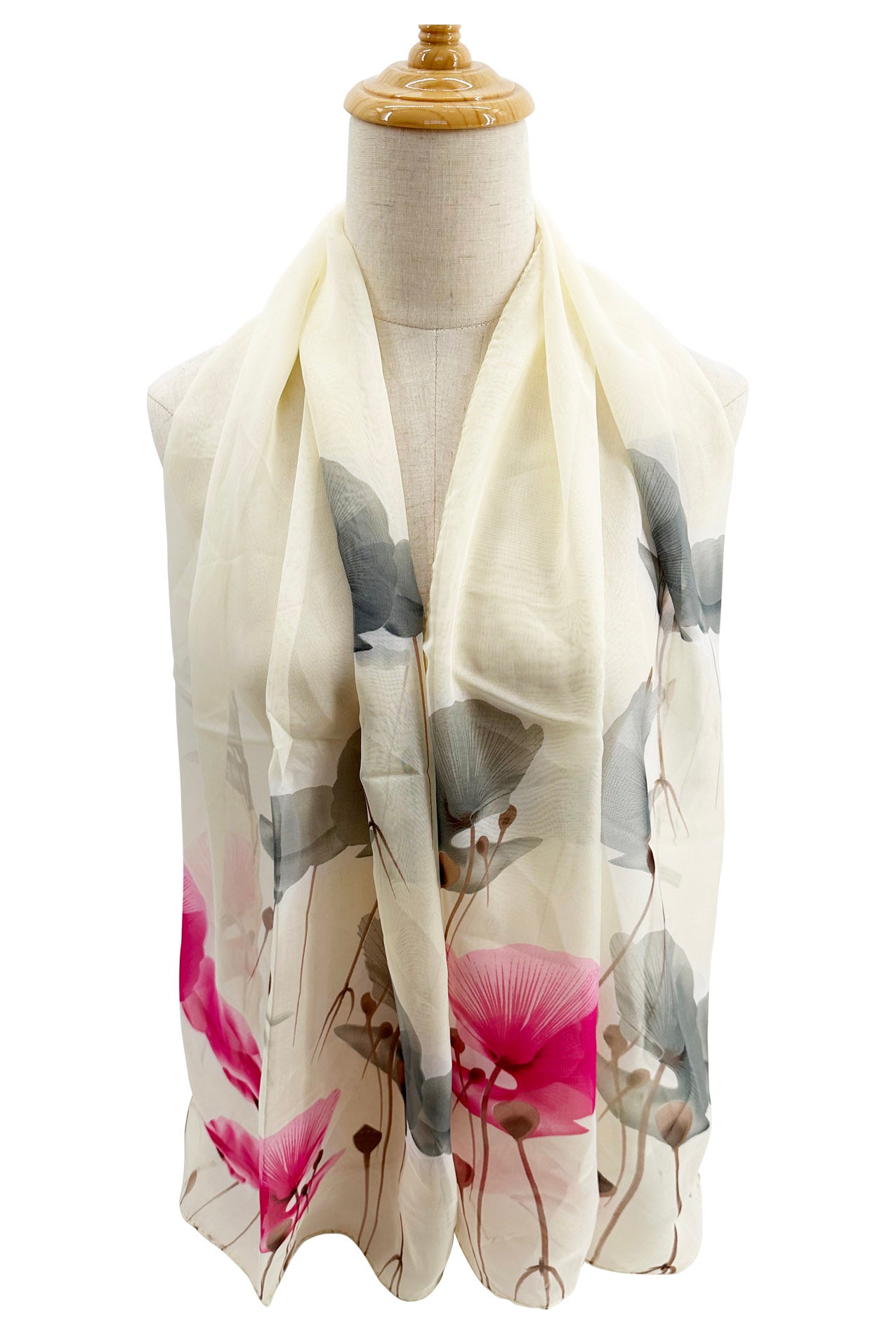 SF2333-831 Watercolour Effect Poppy Flower Scarf