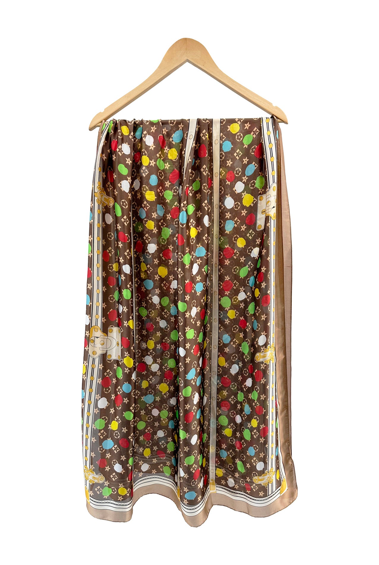 SF24100-048 Polka Dots With Cute Little Flowers Mix Scarf