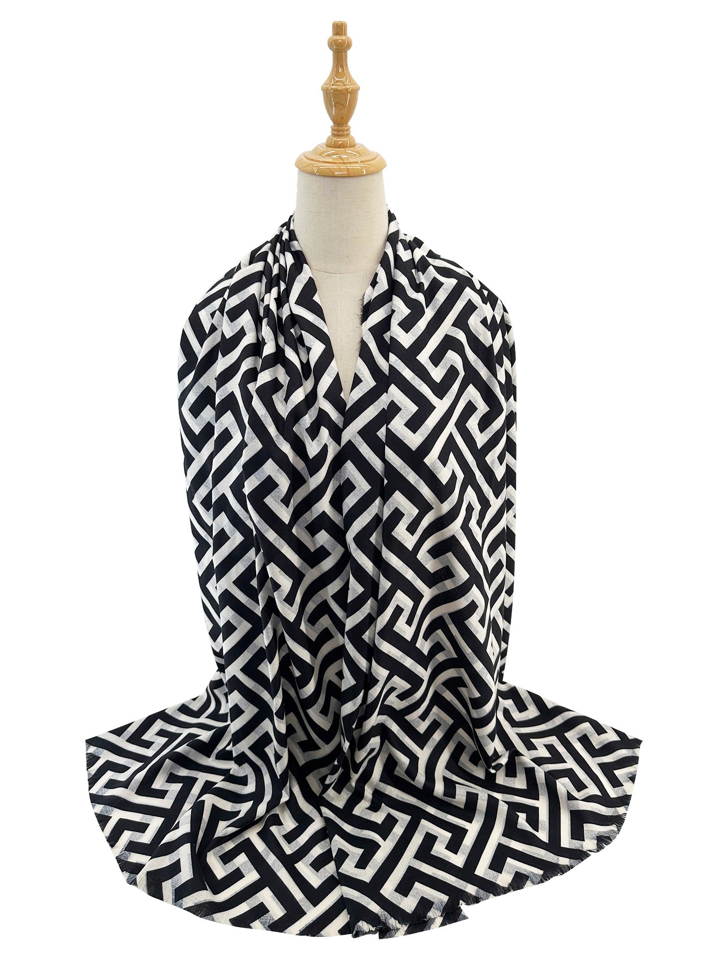 SF2411-110 Geometric Interlocking Pattern Scarf