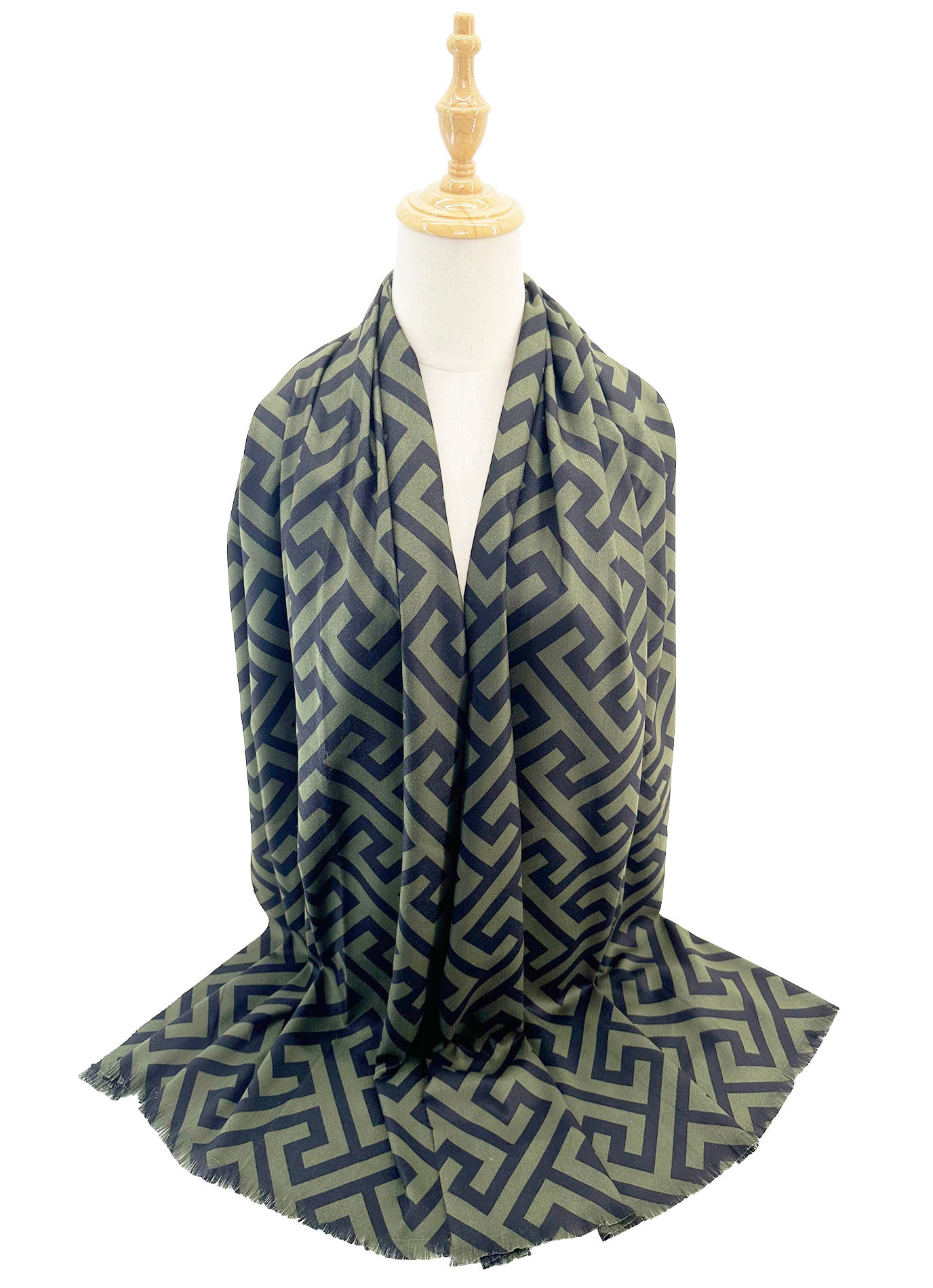 SF2411-110 Geometric Interlocking Pattern Scarf