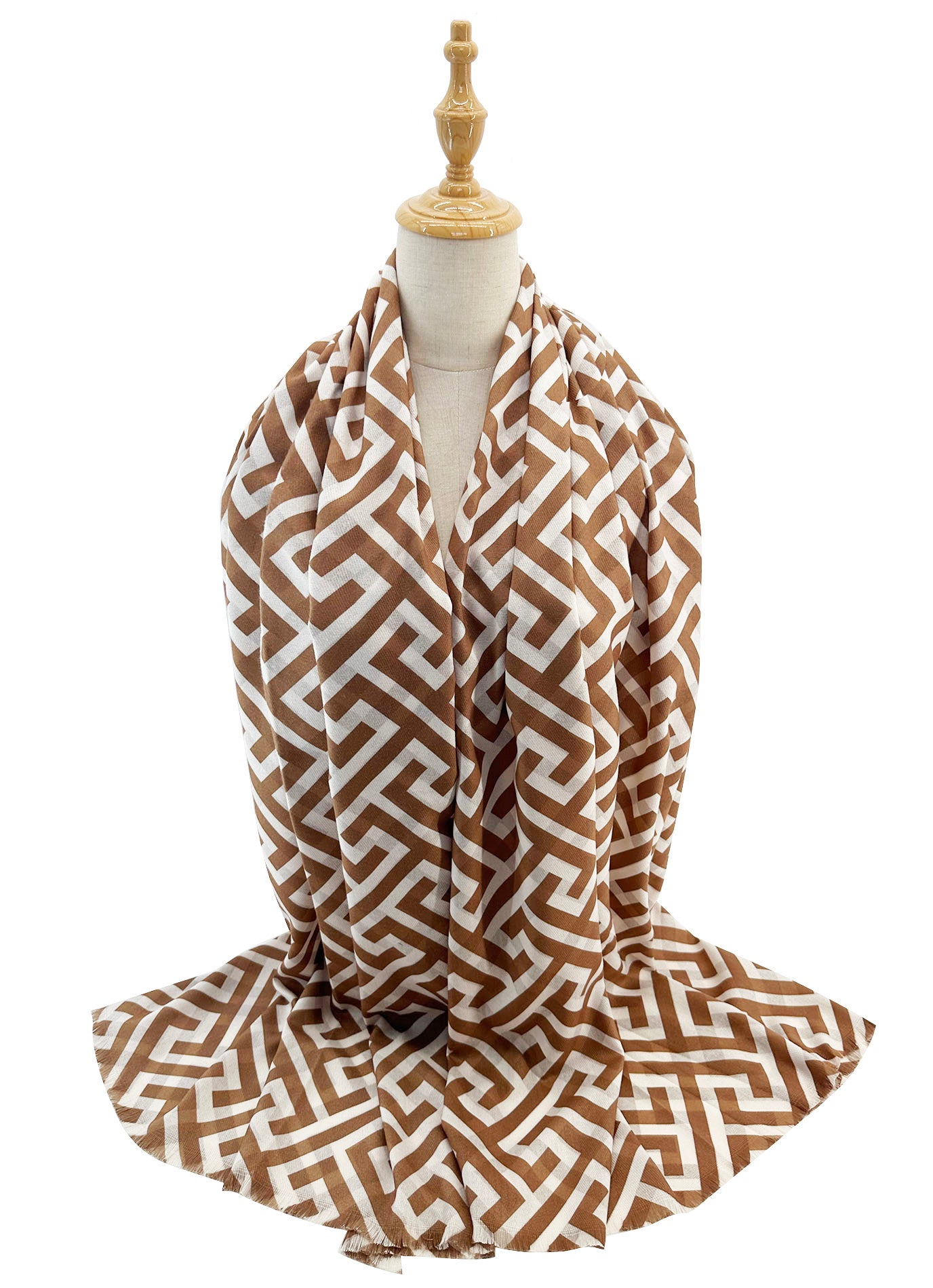 SF2411-110 Geometric Interlocking Pattern Scarf