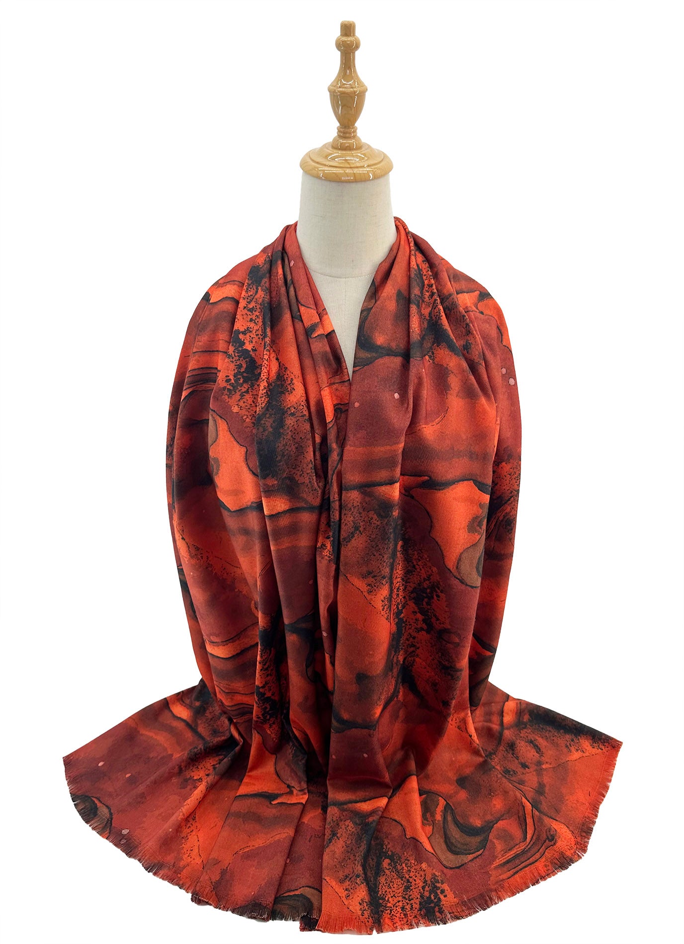 SF2411-111 Abstract Fluid Art Scarf Wrap