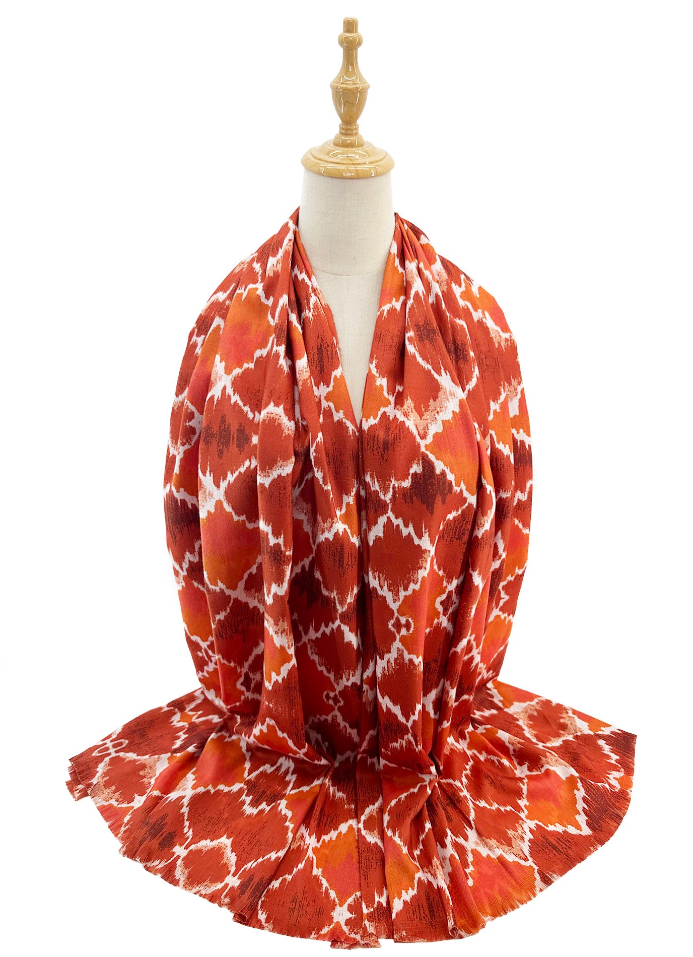 SF2411-128 Burning Ikat Print Scarf Wrap