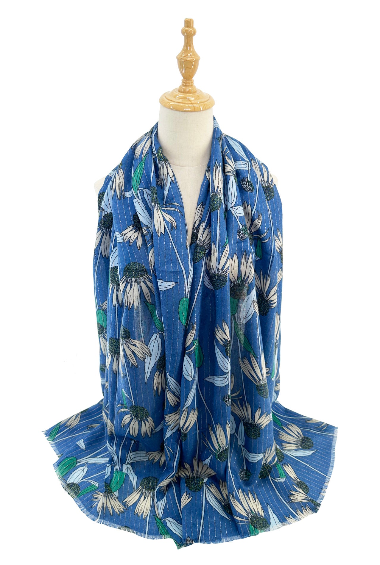 SF2411-143 Vibrant Cone Flower Print Scarf