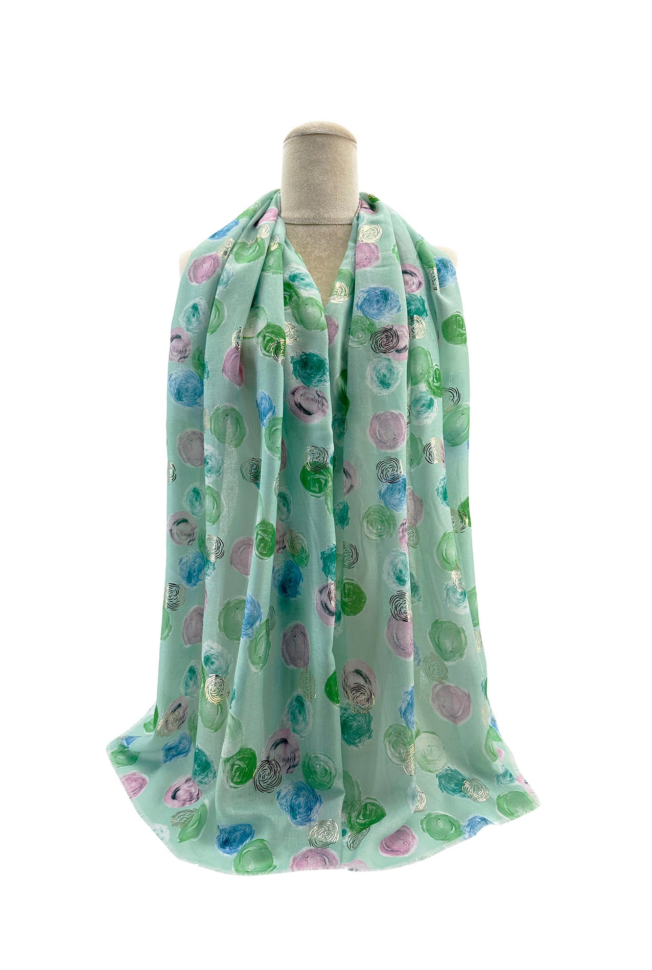 SF24110-028 Soft Scarf with Roses Design And Glitter Touch