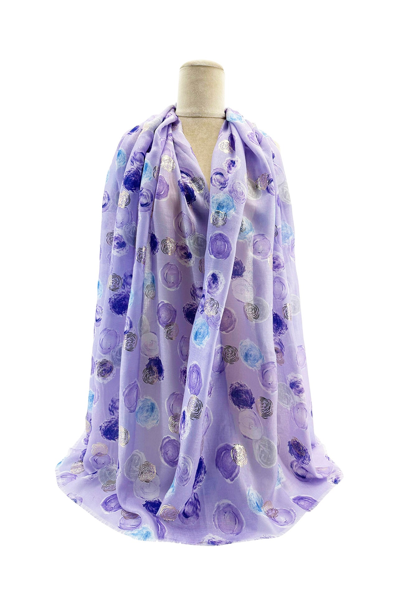 SF24110-028 Soft Scarf with Roses Design And Glitter Touch