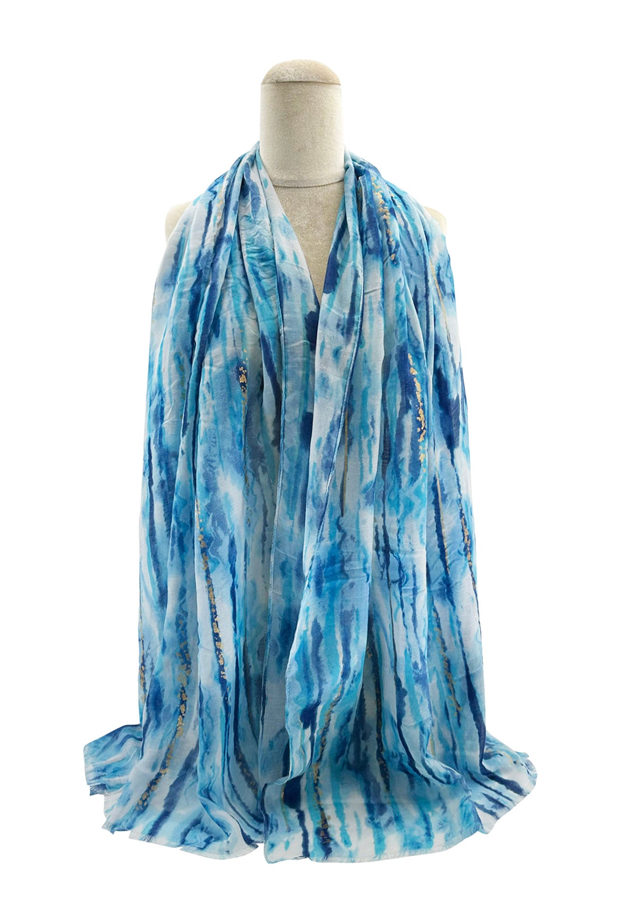 SF24110-040 Colourful Infinite Lines Soft Scarf with A Touch of Glitter