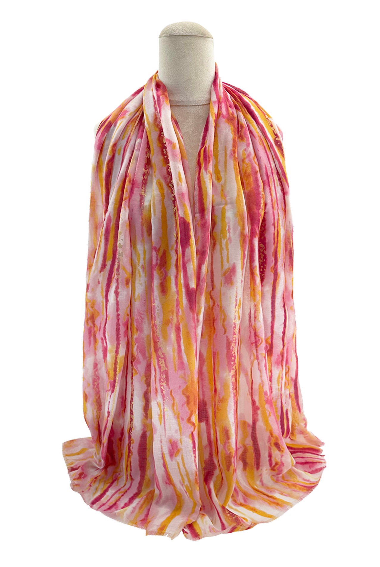 SF24110-040 Colourful Infinite Lines Soft Scarf with A Touch of Glitter