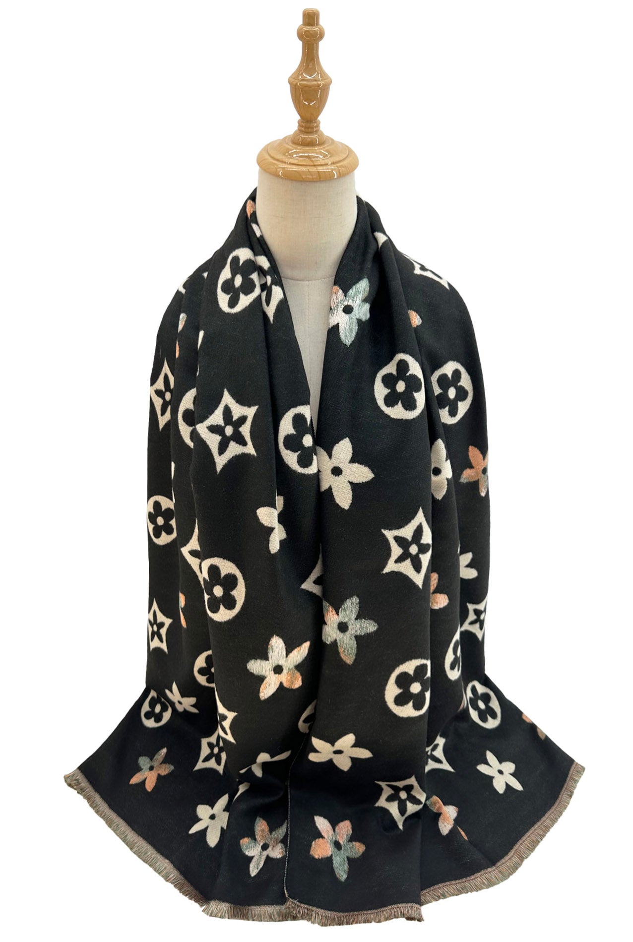 SF24138-132 Luxurious Floral Fusion Scarf