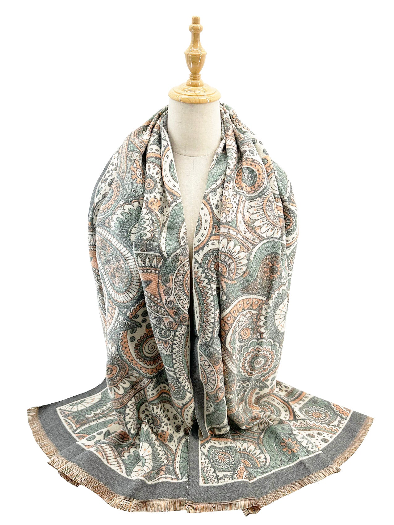 SF24145-149 Paisley Garden Print Scarf Wrap