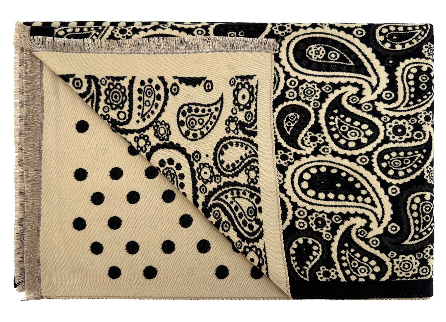 SF2416-116 Polka Dots and Paisley Print Scarf