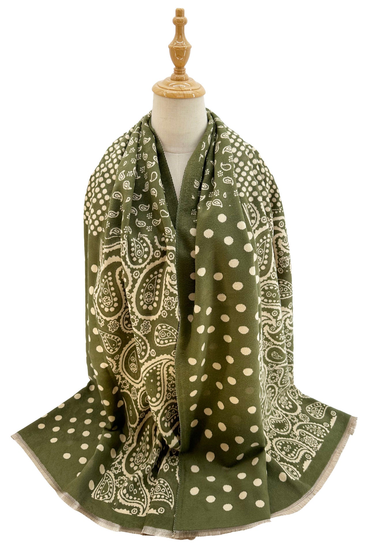 SF2416-116 Polka Dots and Paisley Print Scarf