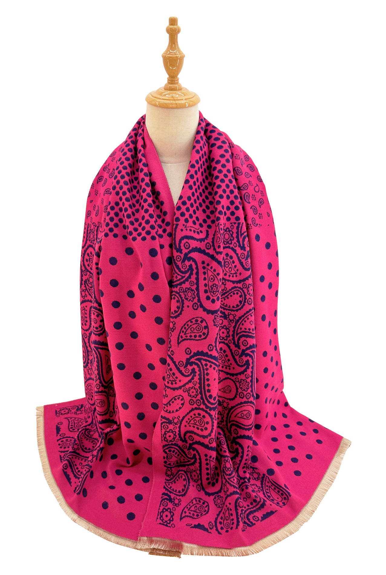 SF2416-116 Polka Dots and Paisley Print Scarf