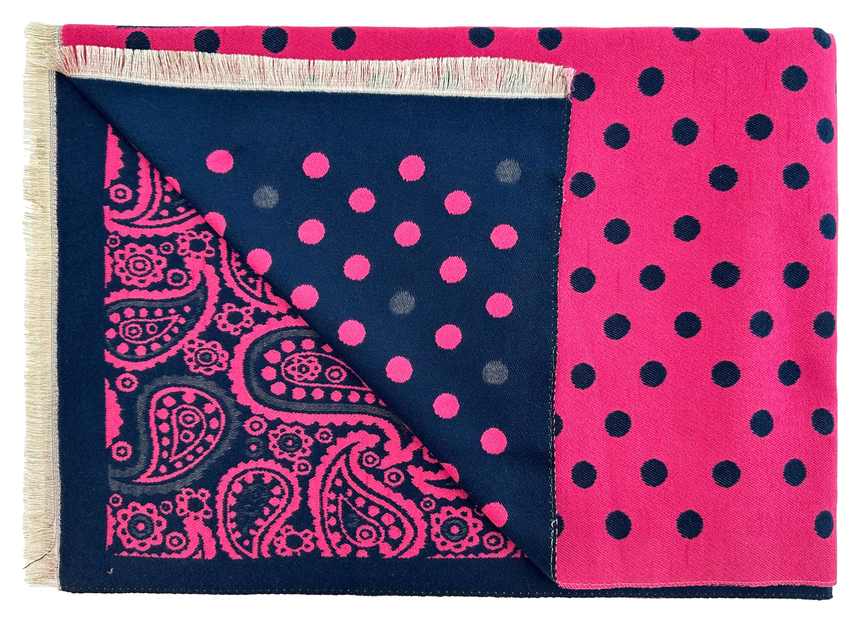 SF2416-116 Polka Dots and Paisley Print Scarf