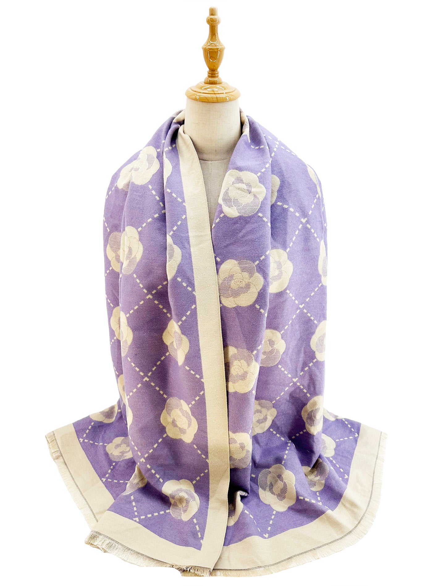 SF2416-122 Revesible Twin Sided Floral Print Scarf