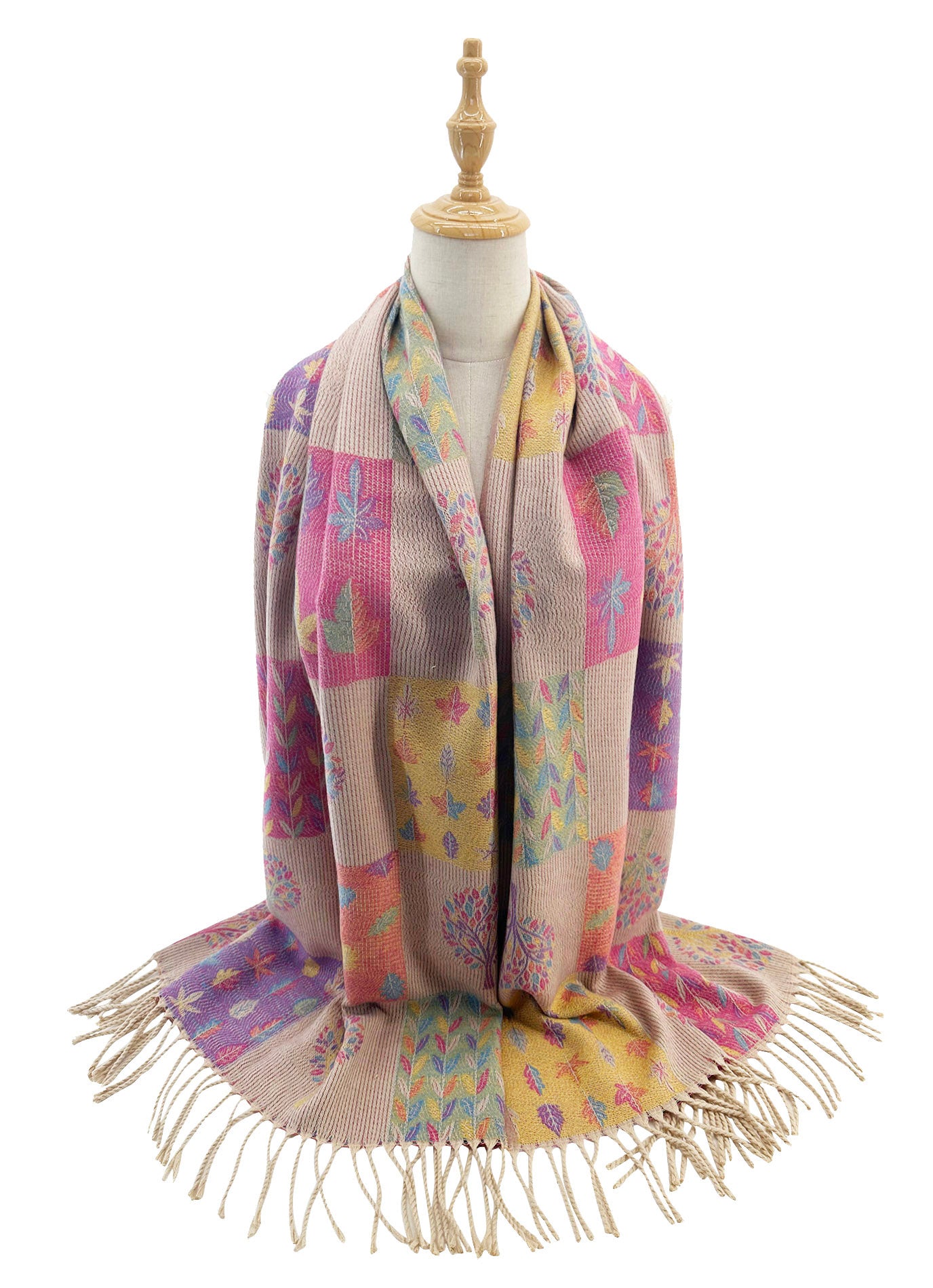 SF24168-146 Mulberry Trees and Assorted Leaves Printing Scarf