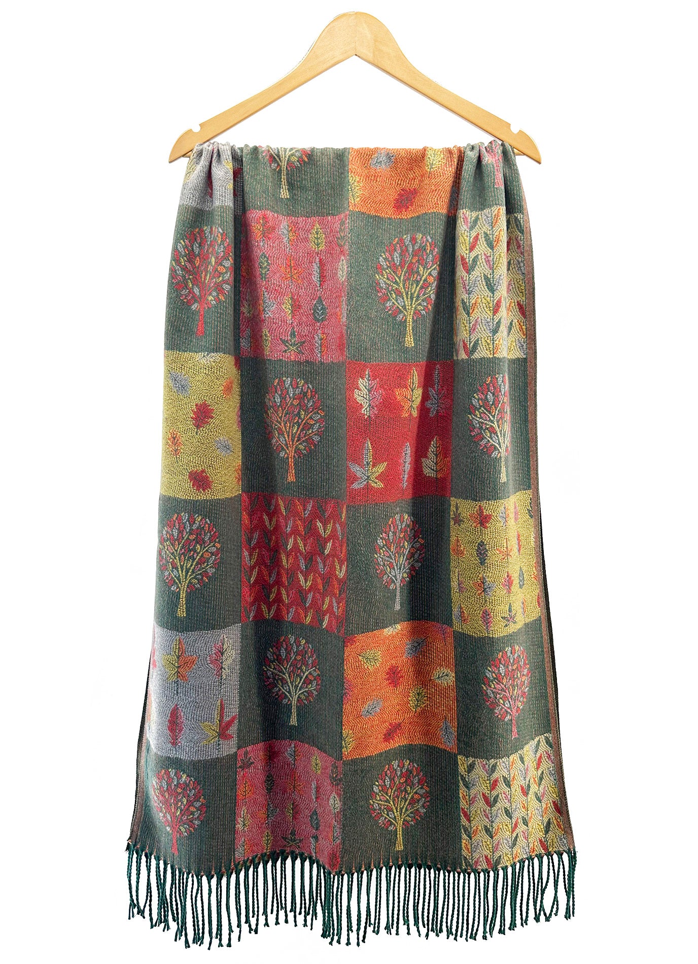 SF24168-146 Mulberry Trees and Assorted Leaves Printing Scarf
