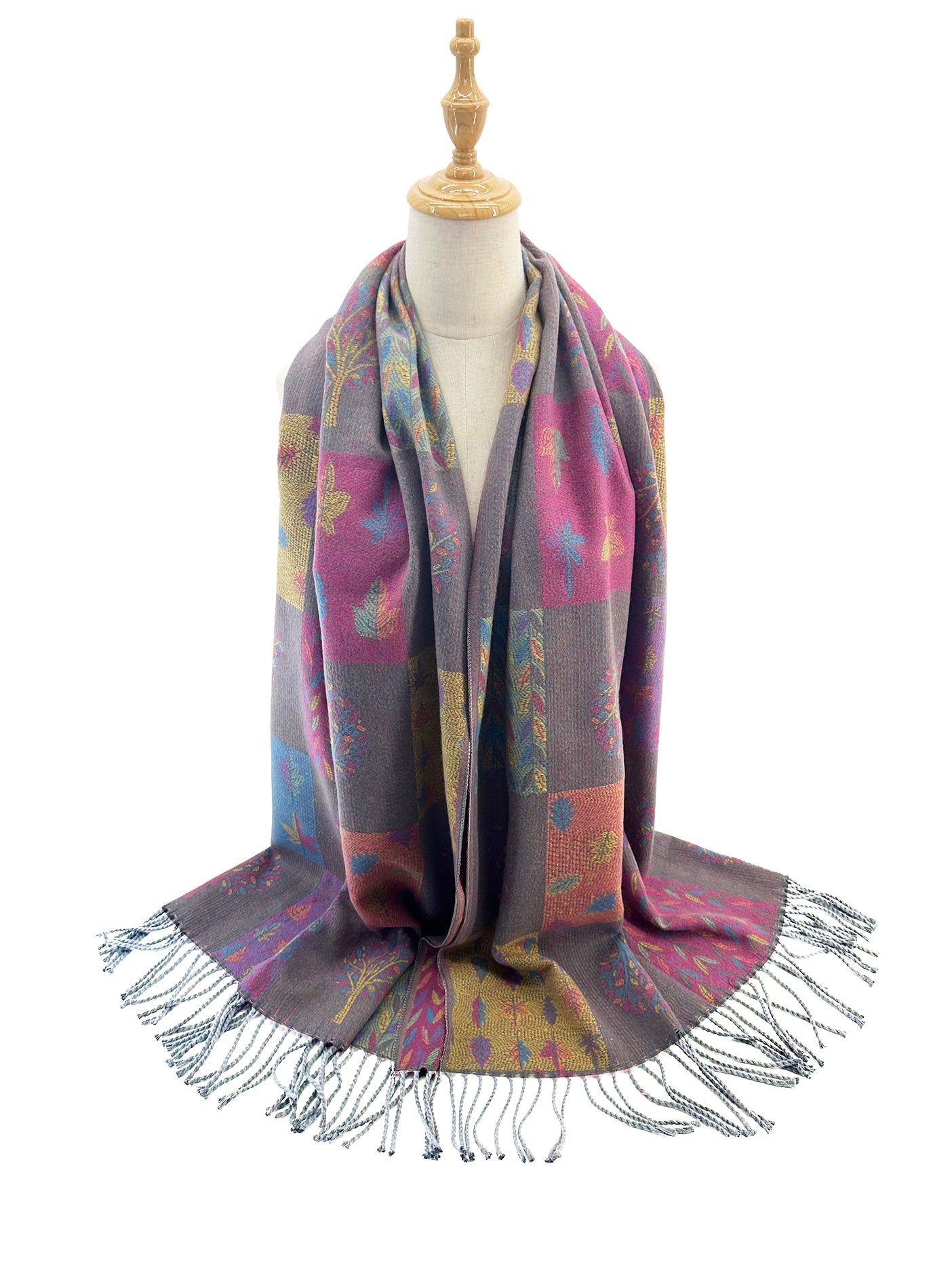 SF24168-146 Mulberry Trees and Assorted Leaves Printing Scarf