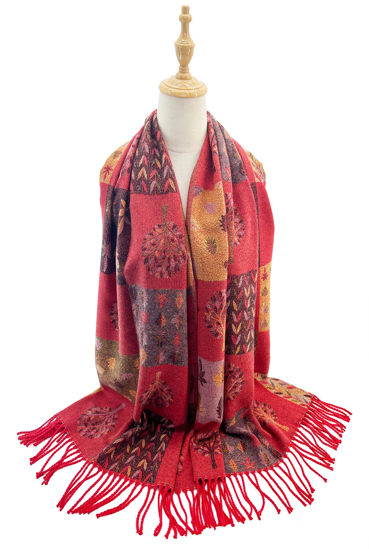 SF24168-146 Mulberry Trees and Assorted Leaves Printing Scarf