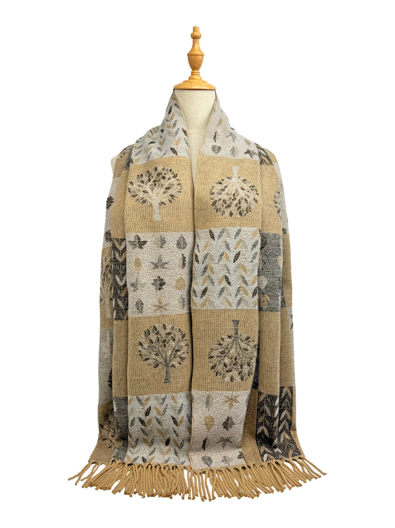 SF24168-146 Mulberry Trees and Assorted Leaves Printing Scarf