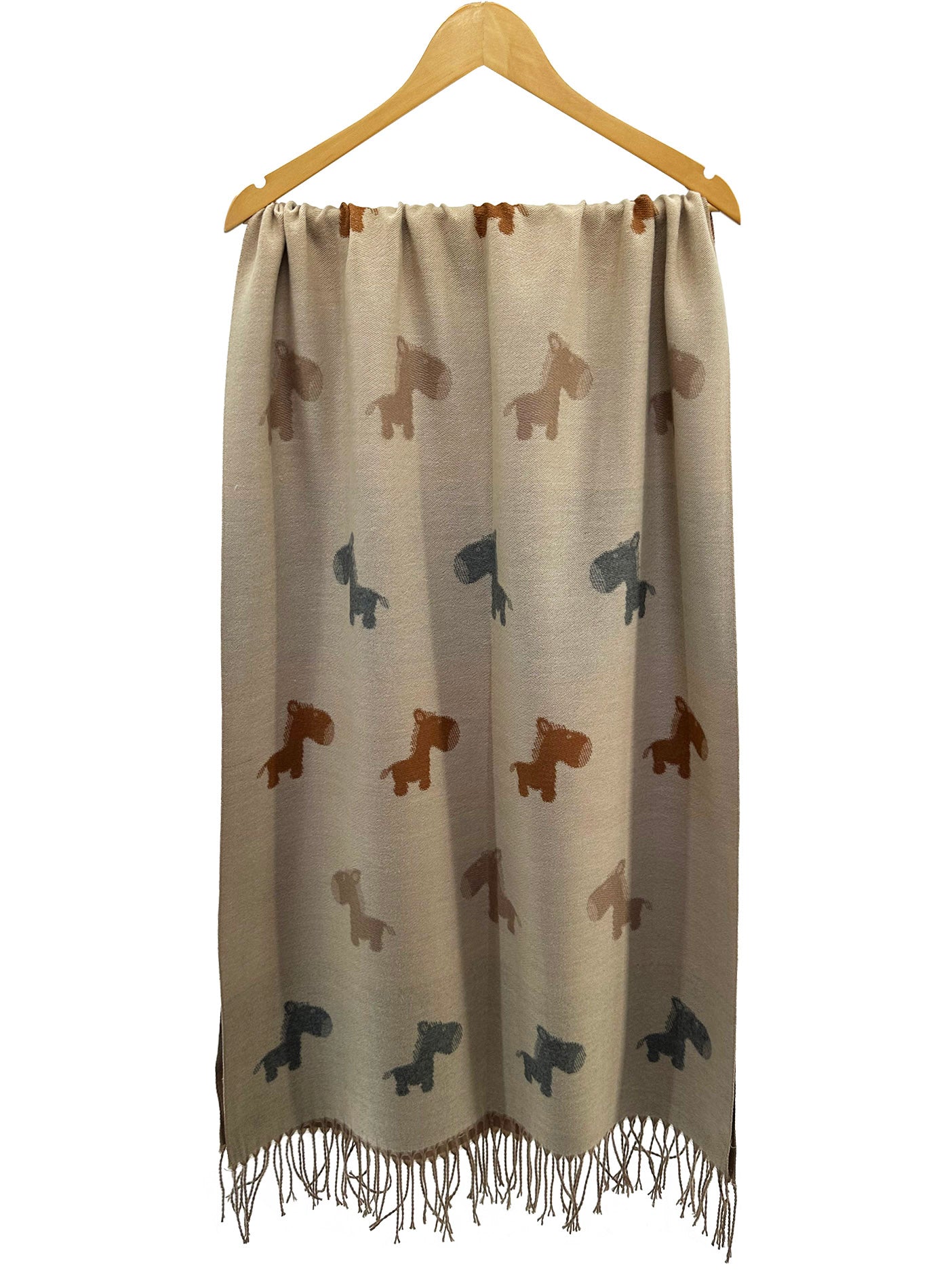 SF2418-131 Playful Pups Animal Scarf Wrap with Tassels