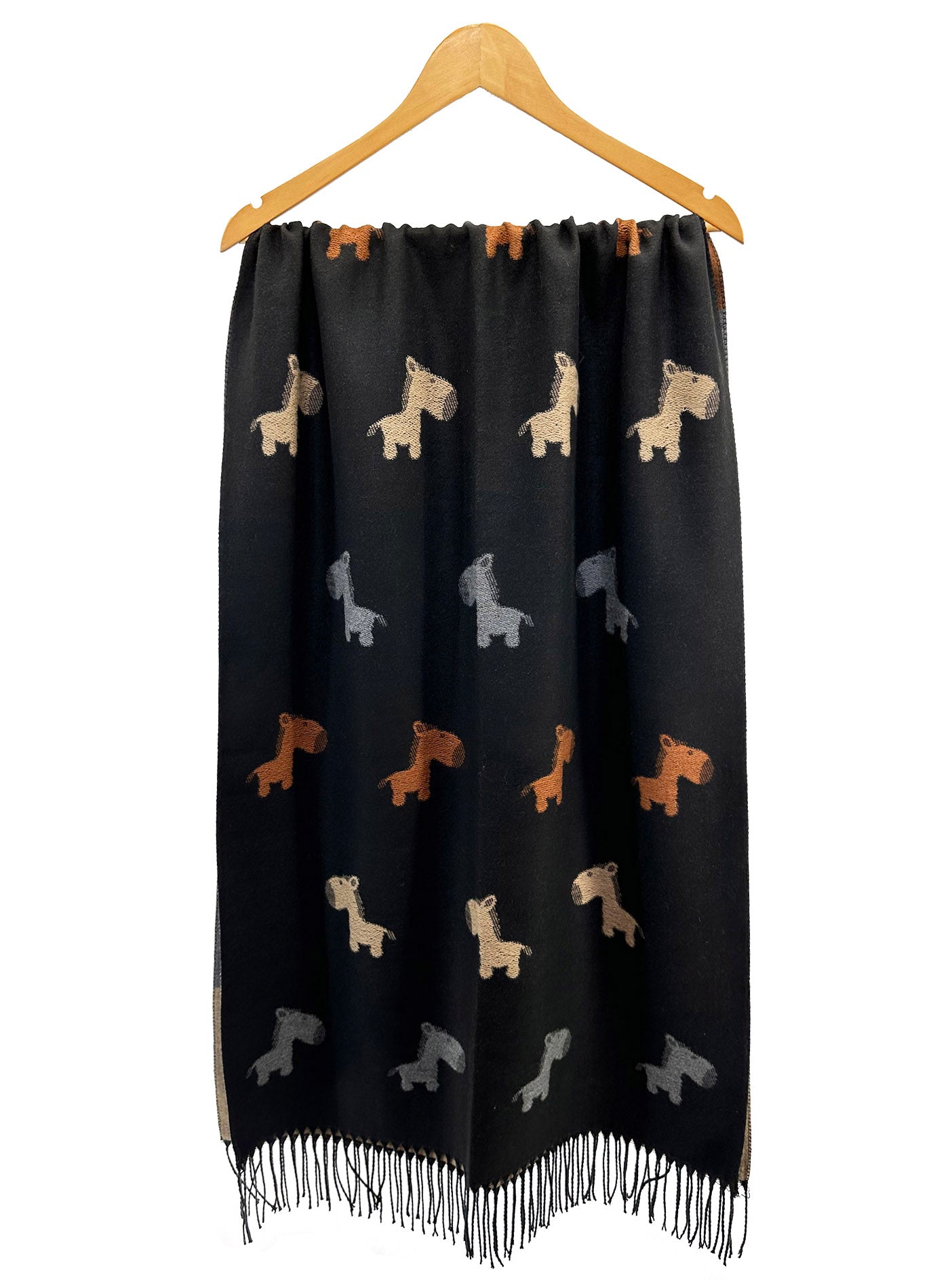 SF2418-131 Playful Pups Animal Scarf Wrap with Tassels