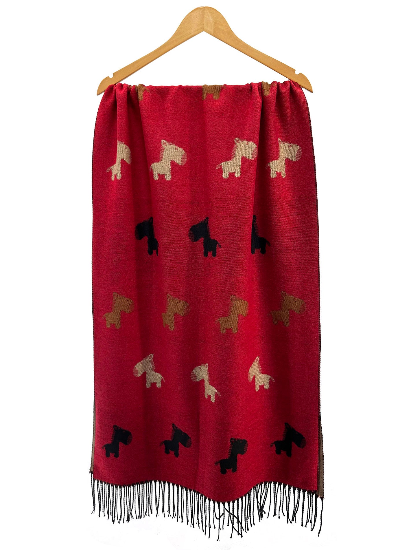 SF2418-131 Playful Pups Animal Scarf Wrap with Tassels