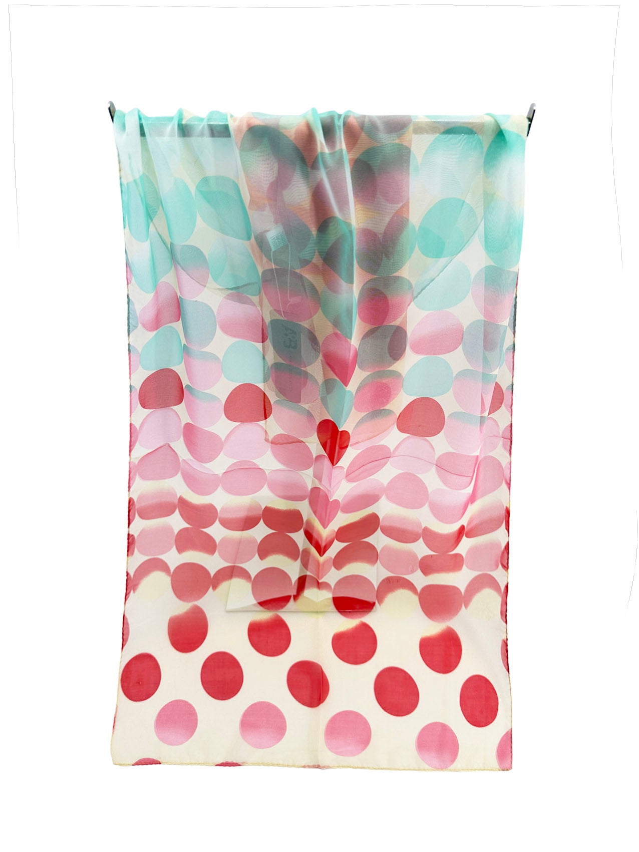 SF2433-010 Colourful Polka Dot Print Chiffon Scarf