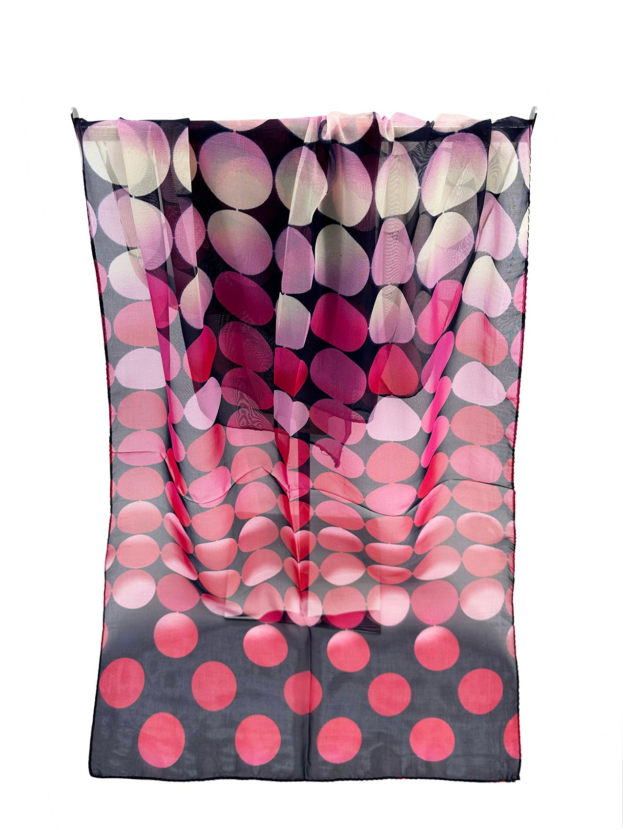 SF2433-010 Colourful Polka Dot Print Chiffon Scarf