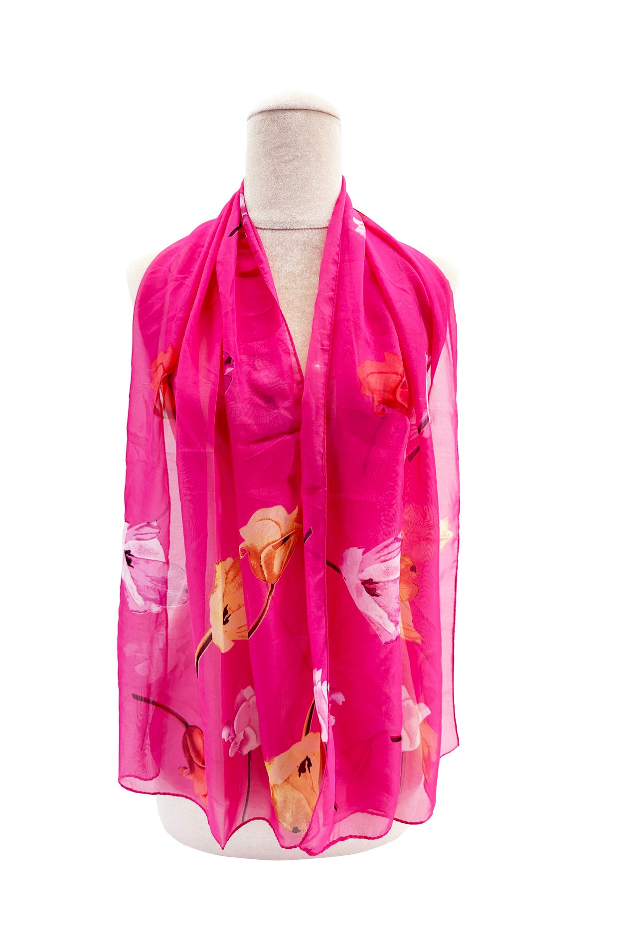 SF2433-056 Colourful Flying Tulips Chiffon Scarf