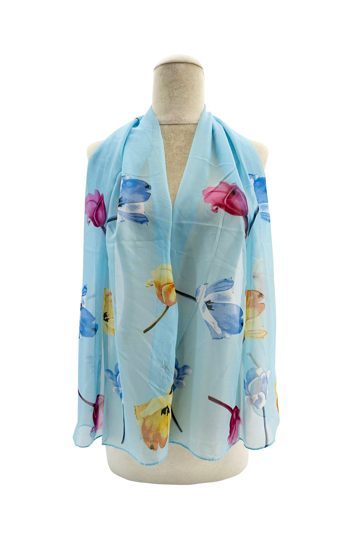 SF2433-056 Colourful Flying Tulips Chiffon Scarf