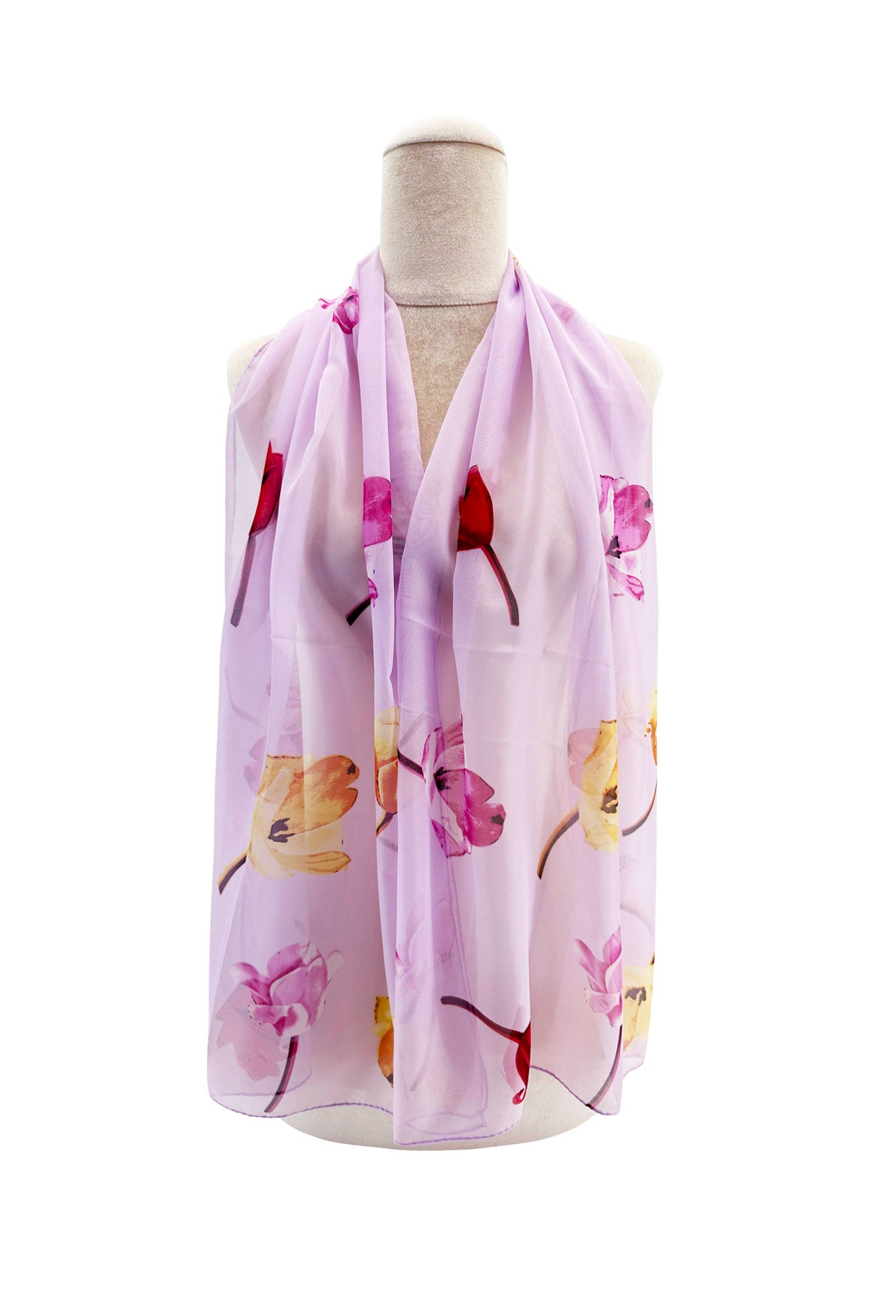 SF2433-056 Colourful Flying Tulips Chiffon Scarf