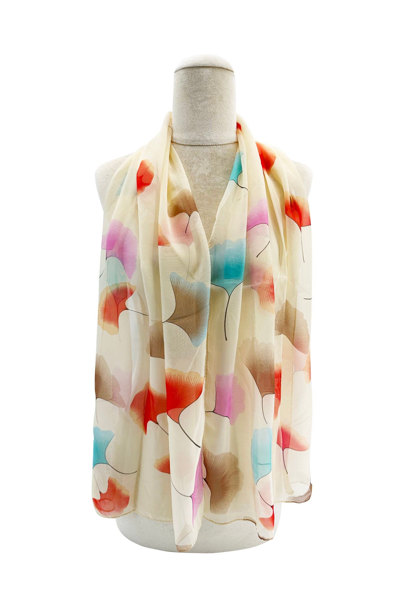 SF2433-063 Colourful Flying Dandelions Print Chiffon Scarf