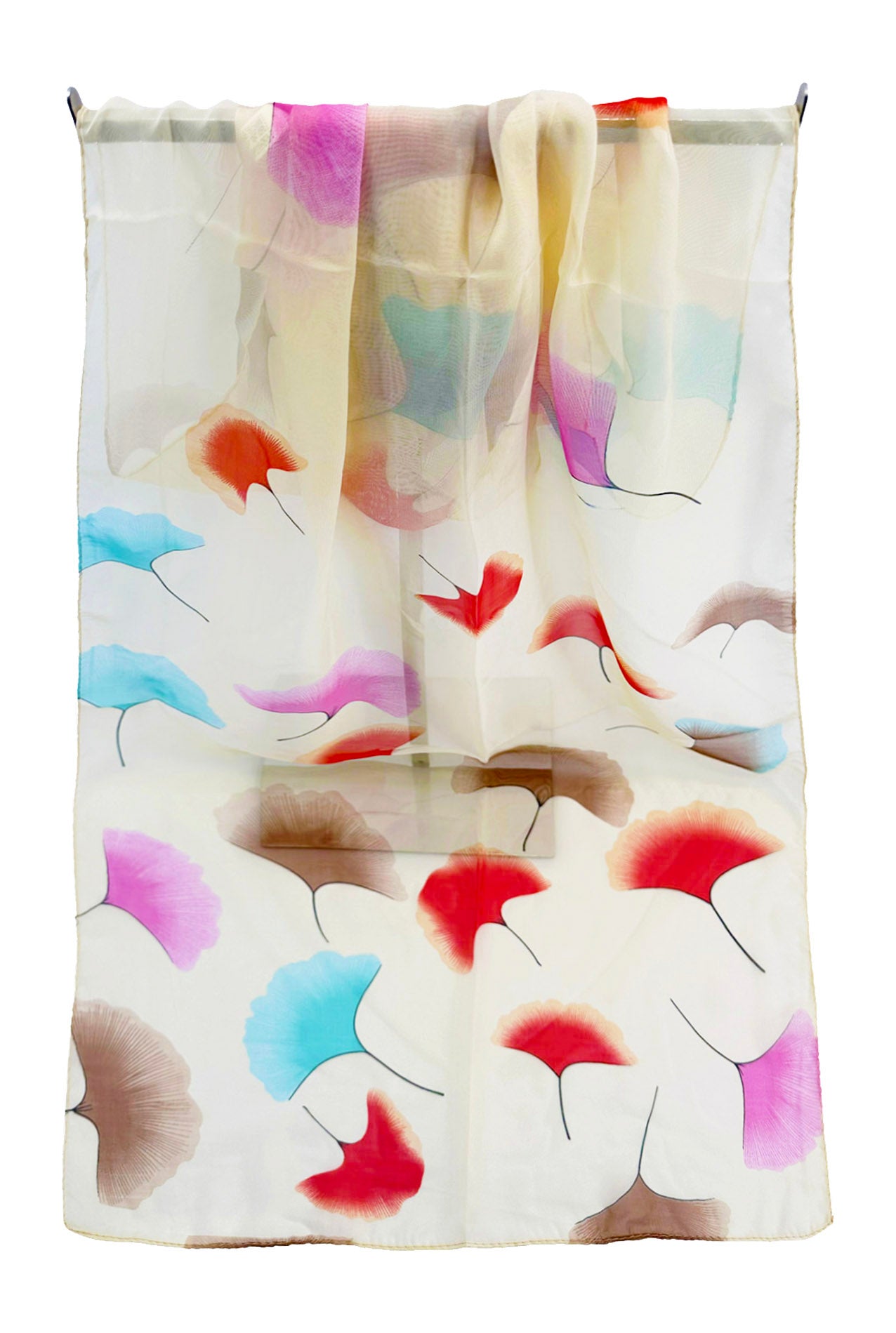 SF2433-063 Colourful Flying Dandelions Print Chiffon Scarf