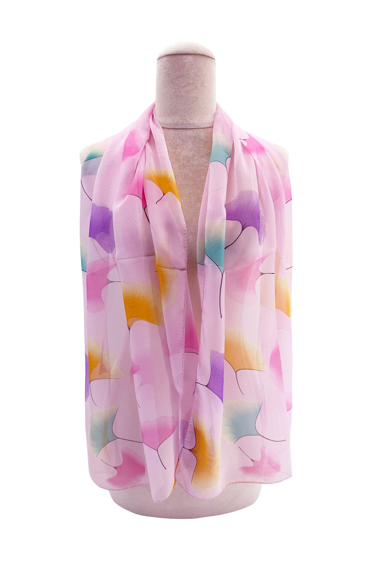 SF2433-063 Colourful Flying Dandelions Print Chiffon Scarf