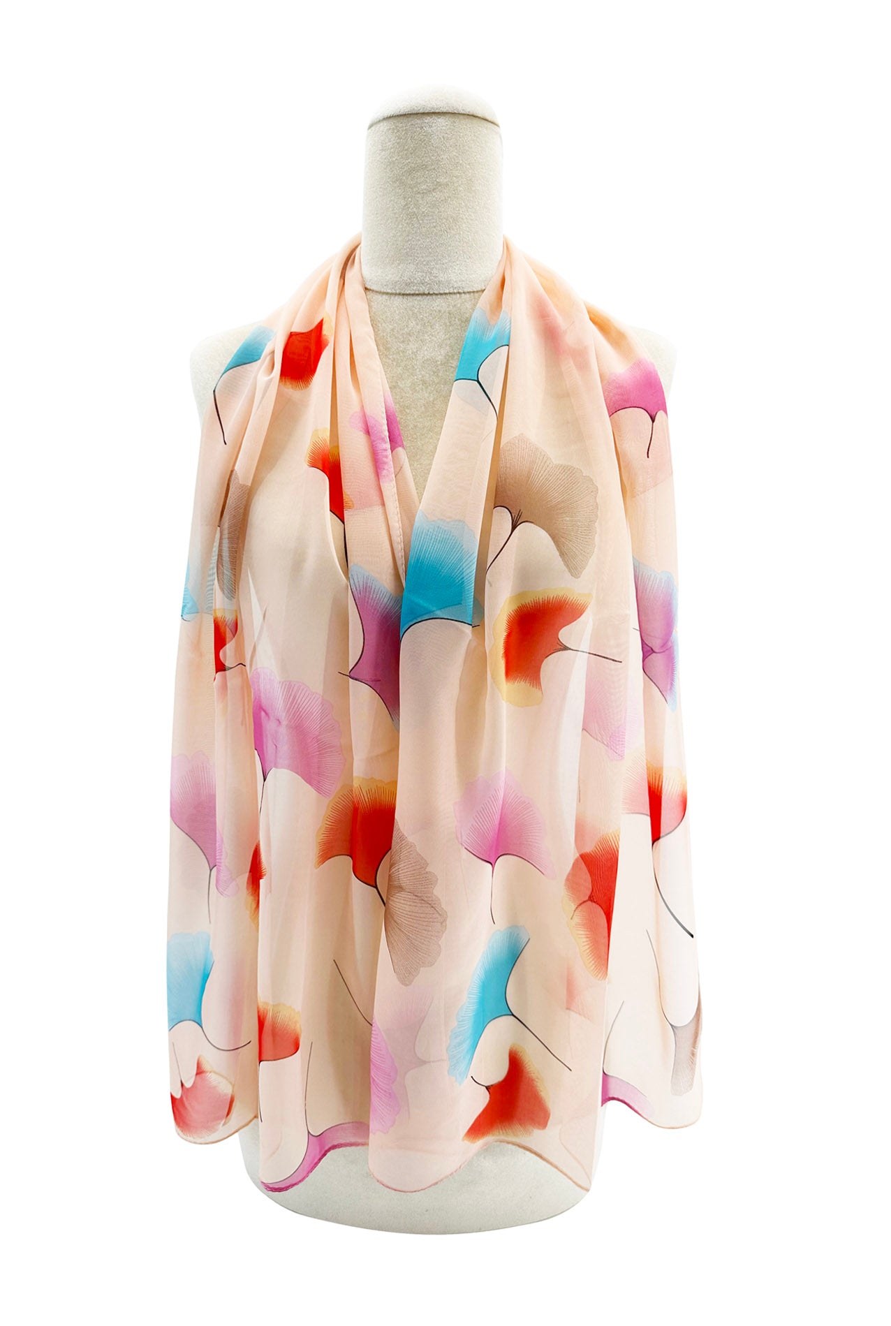 SF2433-063 Colourful Flying Dandelions Print Chiffon Scarf