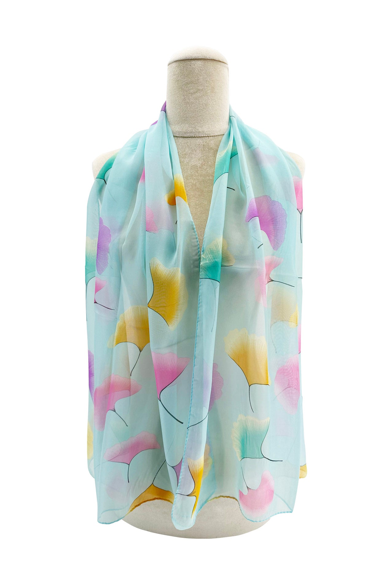 SF2433-063 Colourful Flying Dandelions Print Chiffon Scarf