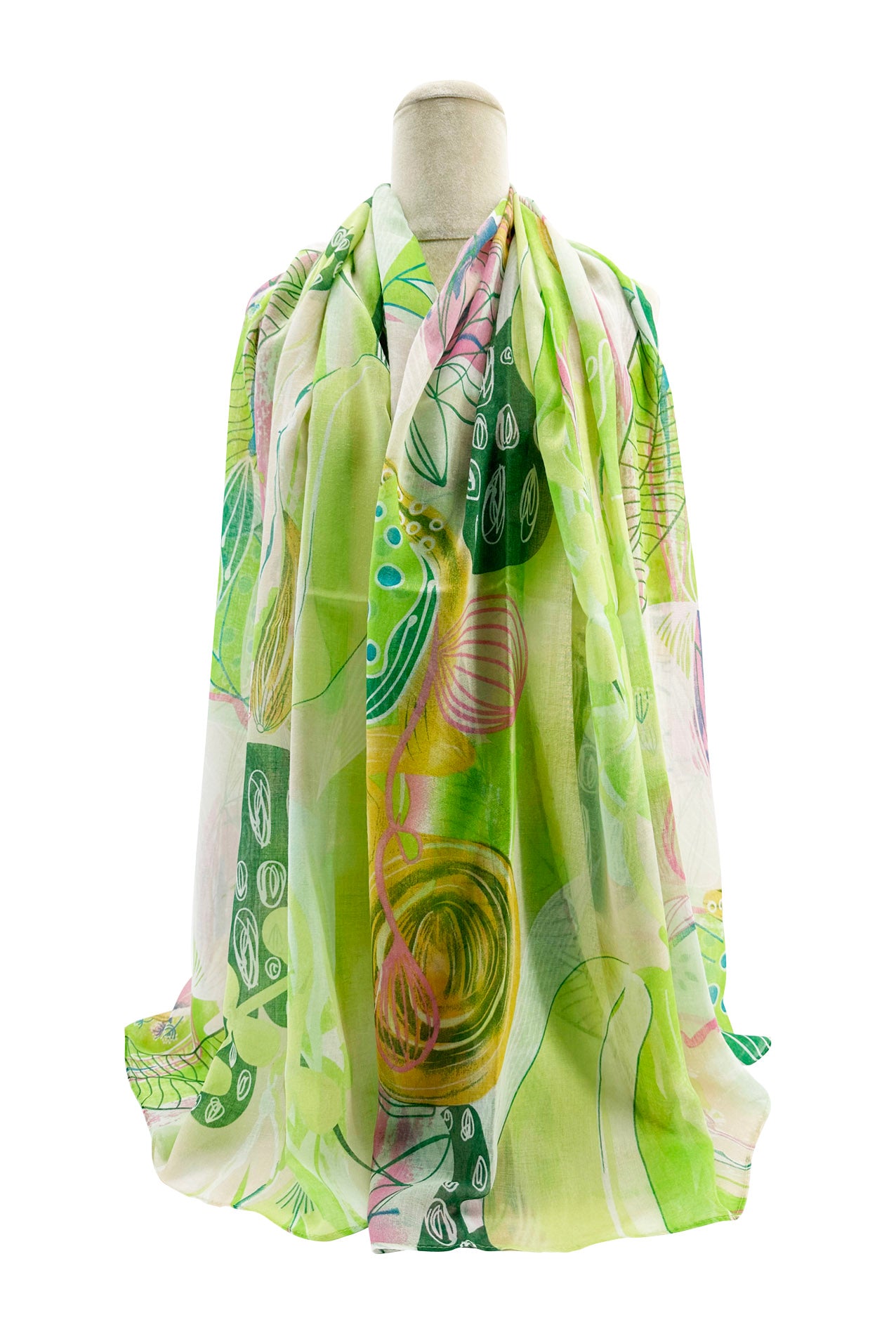SF2468-021 Colourful Multi Pattern Cotton Blend Scarf