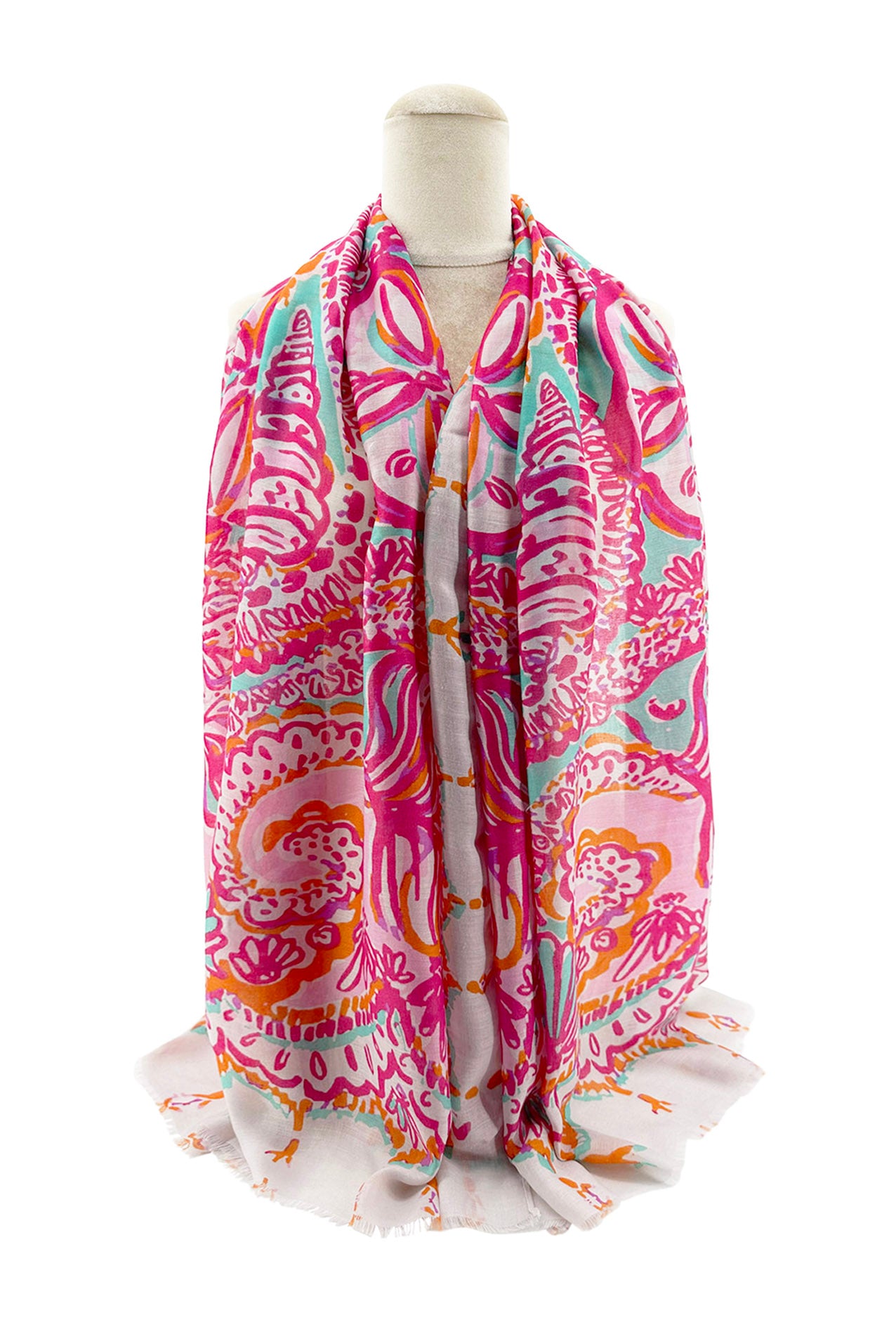 SF2495-044 Multi Pattern Soft Cotton Mix Scarf