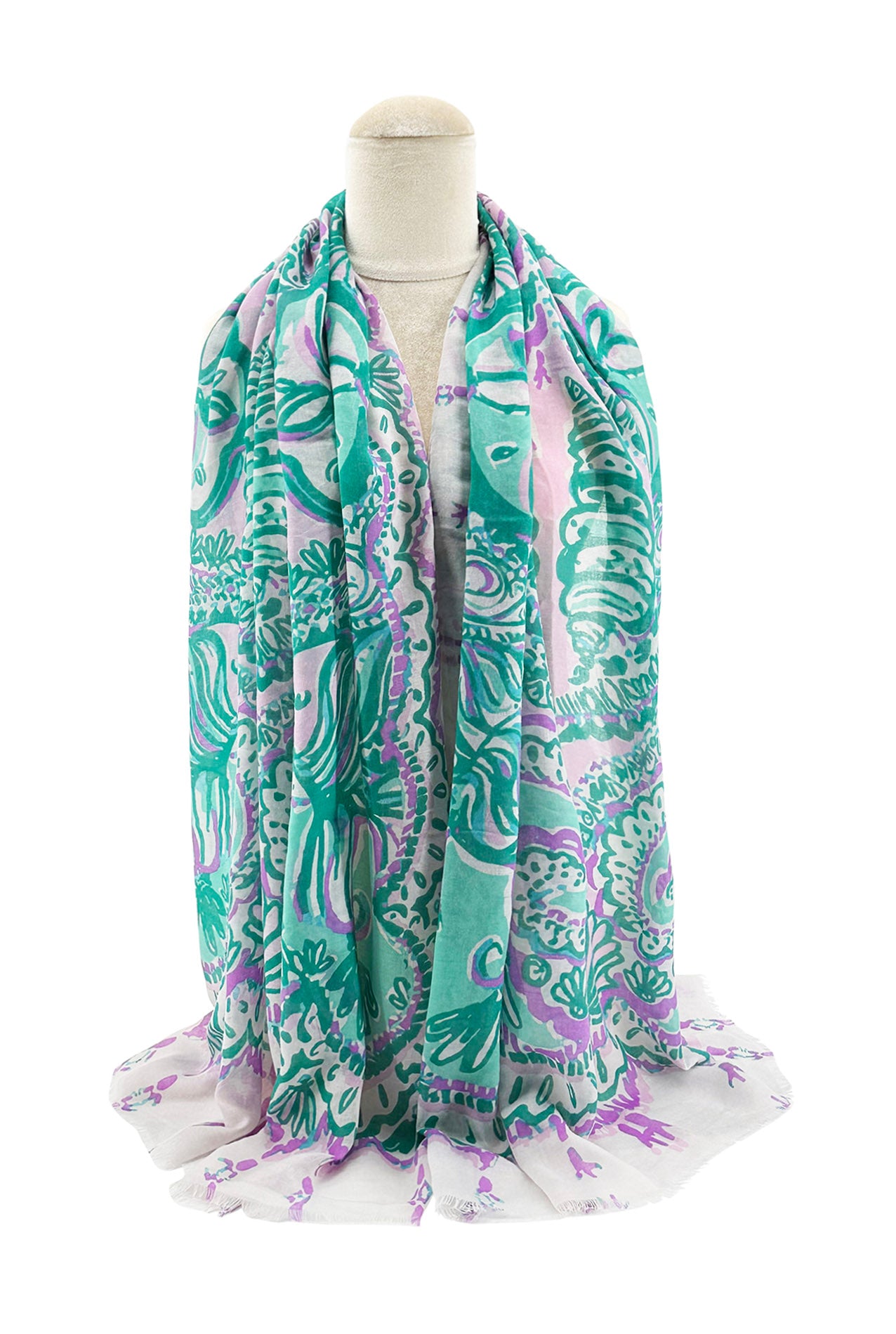 SF2495-044 Multi Pattern Soft Cotton Mix Scarf