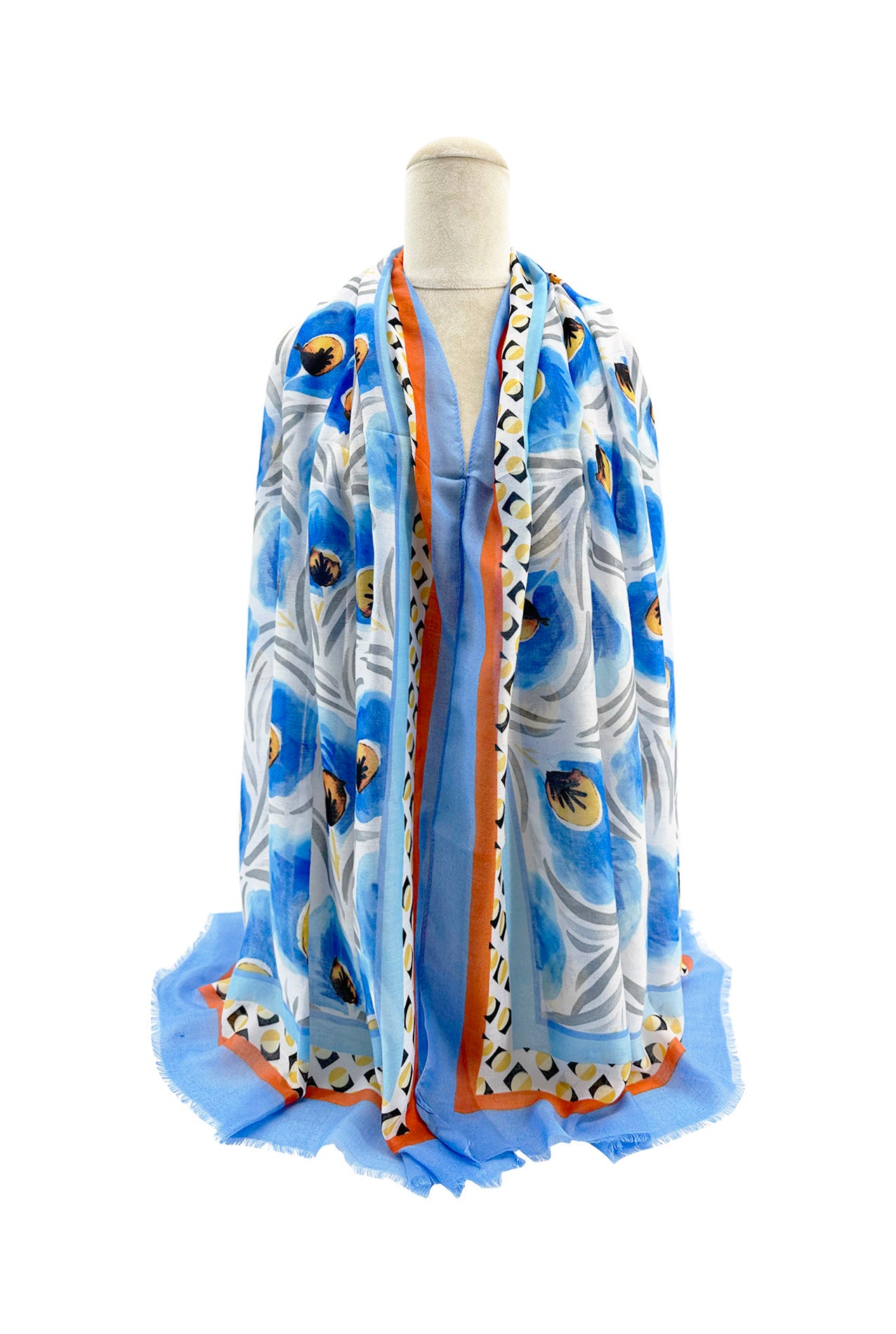 SF2495-050 Watercolour Pandora Flower Print Soft Scarf