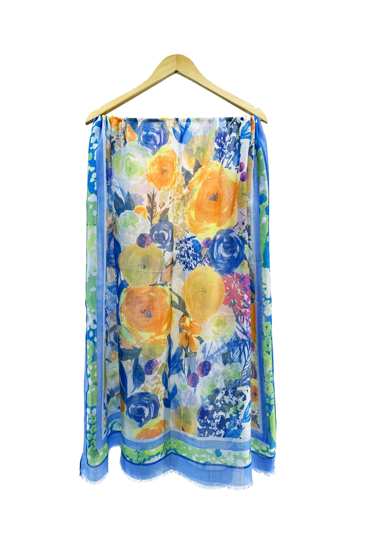 SF2495-061 Artistic Floral Colourful Canvas Print Soft Scarf