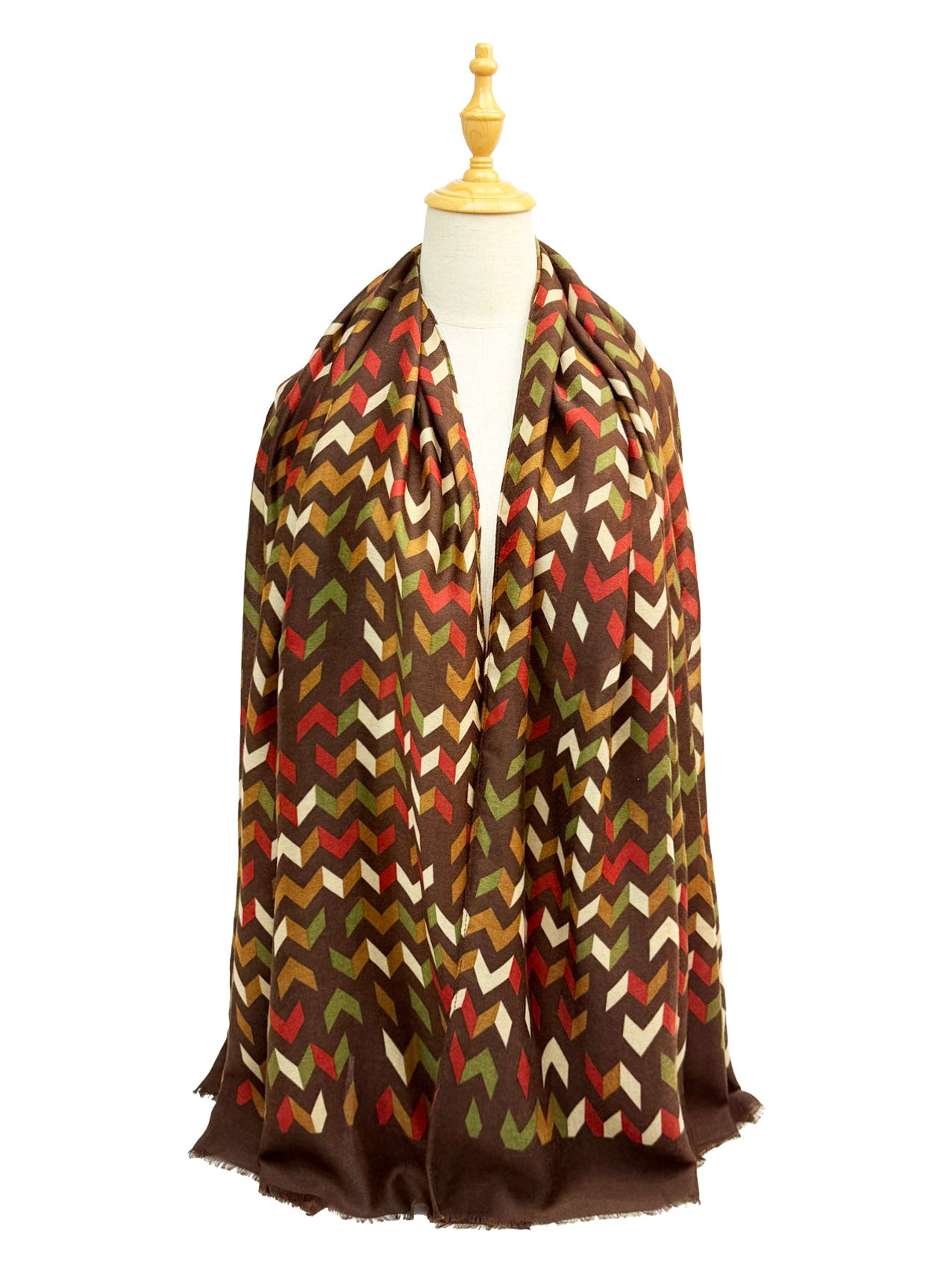 SF25090-242 Zig Zag Lines Printing Scarf
