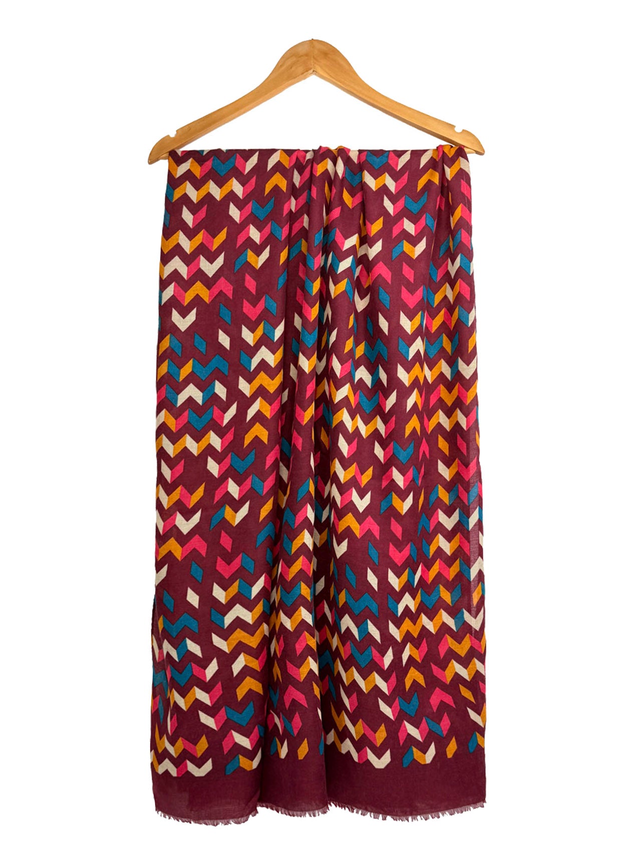 SF25090-242 Zig Zag Lines Printing Scarf